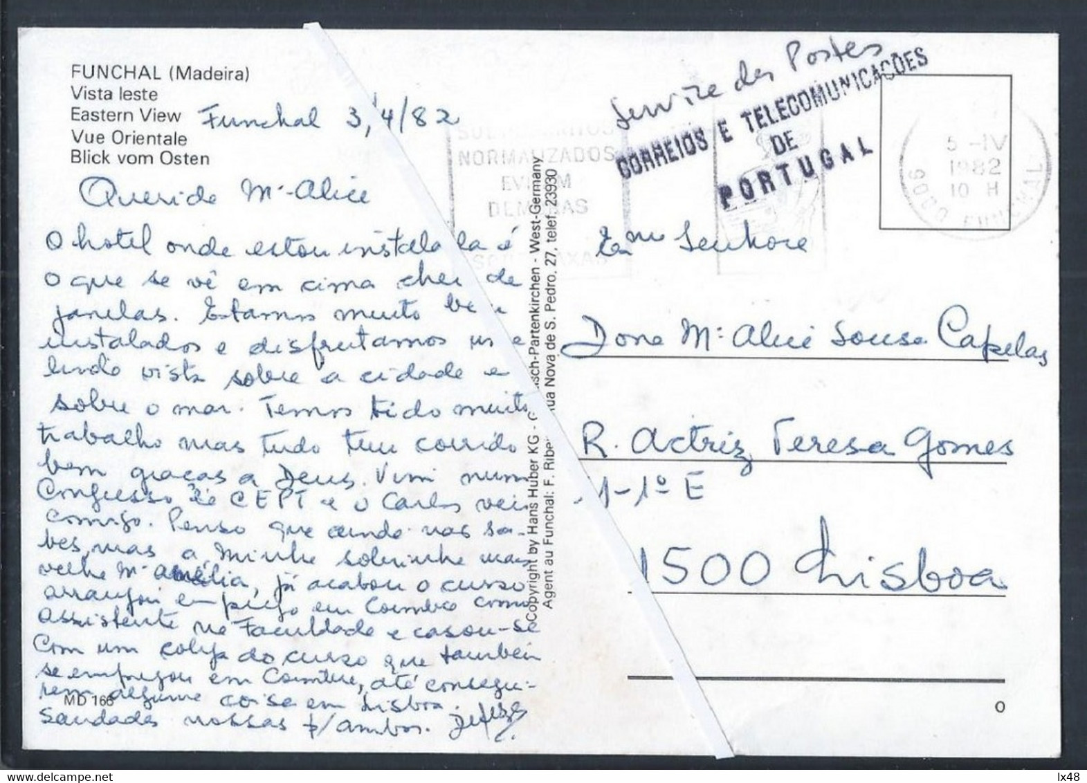 Overload Service Des Postes Posts Telecommunications Of Portugal. Franchise Free. Congress CEPT, Funchal.1982.Unusal. - Cartas & Documentos