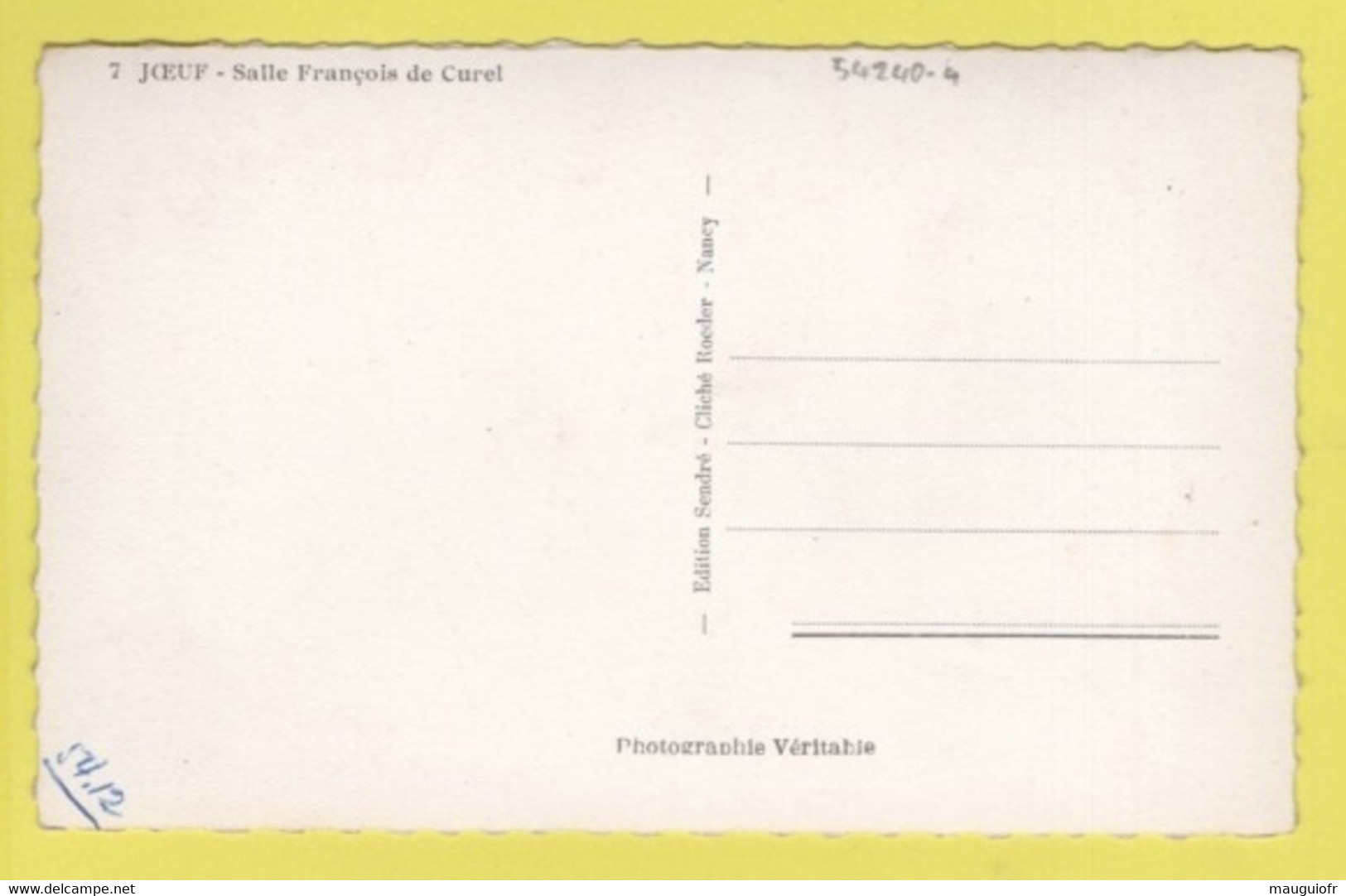 DJ / 54 MEURTHE ET MOSELLE / JOEUF / SALLE FRANÇOIS DE CUREL - Other & Unclassified