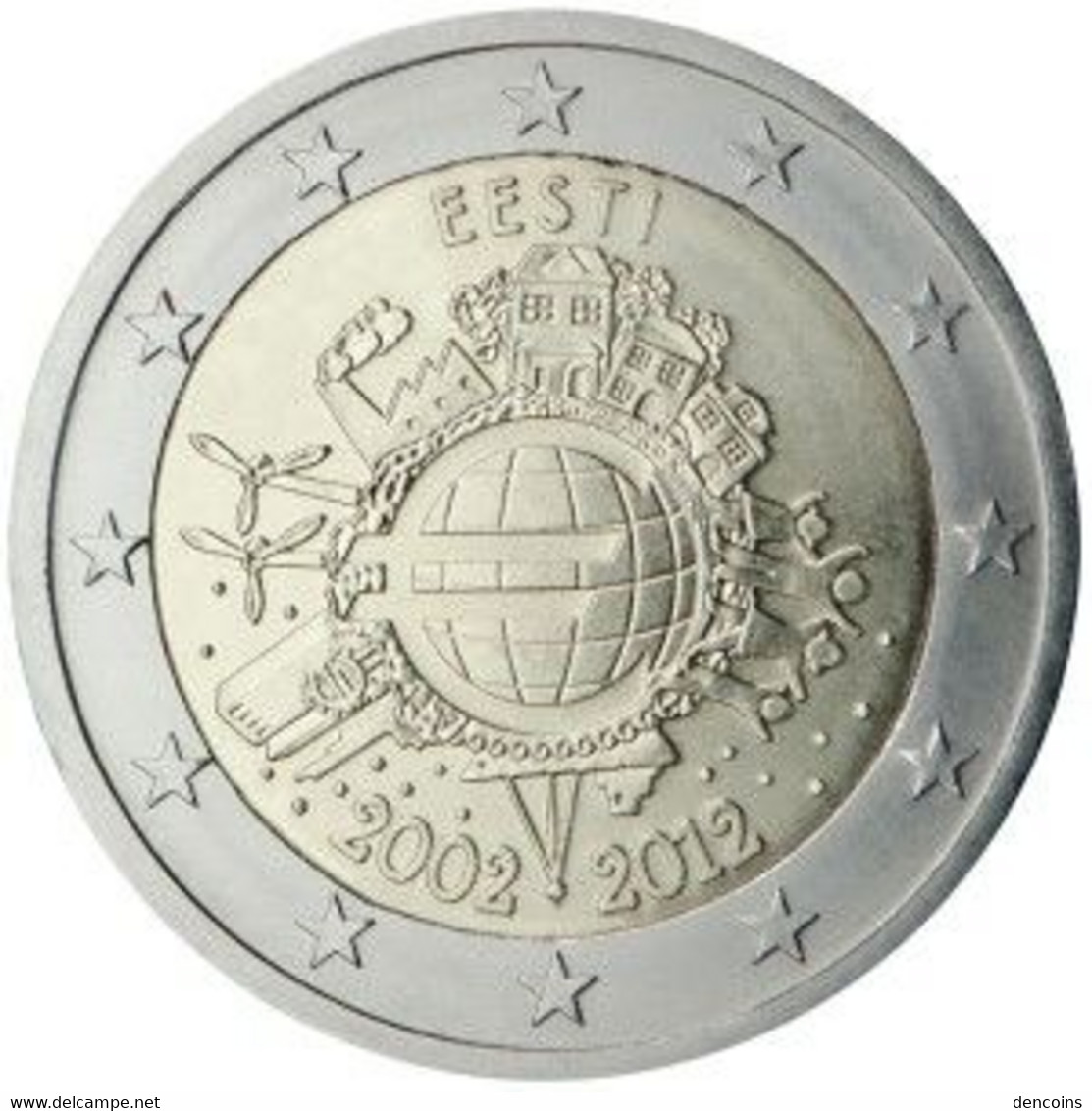 2 Euro ESTONIA 2012 10 Aniversario TYE EESTI - NUEVA - SIN CIRCULAR - NEW 2€ - Estonia