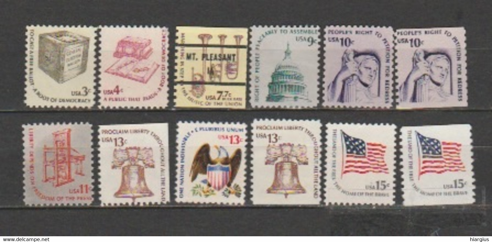 USA-  Lot Of 12 Unused Stamps--  Catalog Value $ 4.00- " AMERICANA SERIRES". - Nuevos