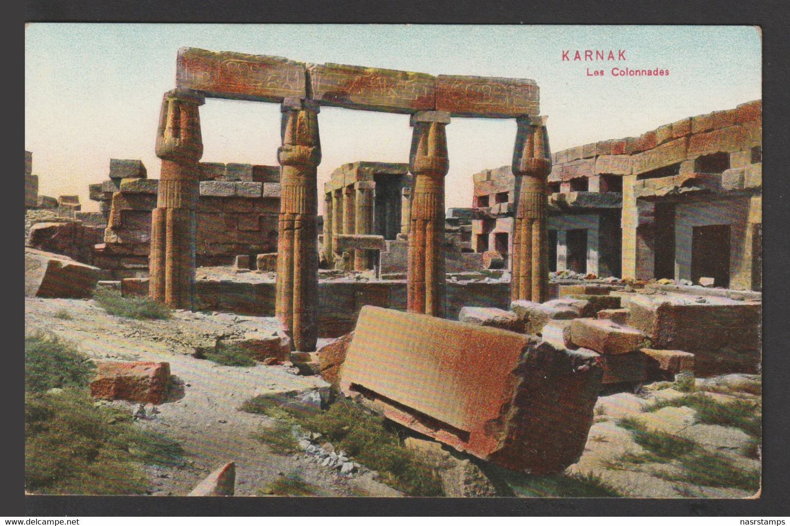 Egypt - Rare - Vintage Original Post Card - KARNAK - The Colonnades - Lettres & Documents