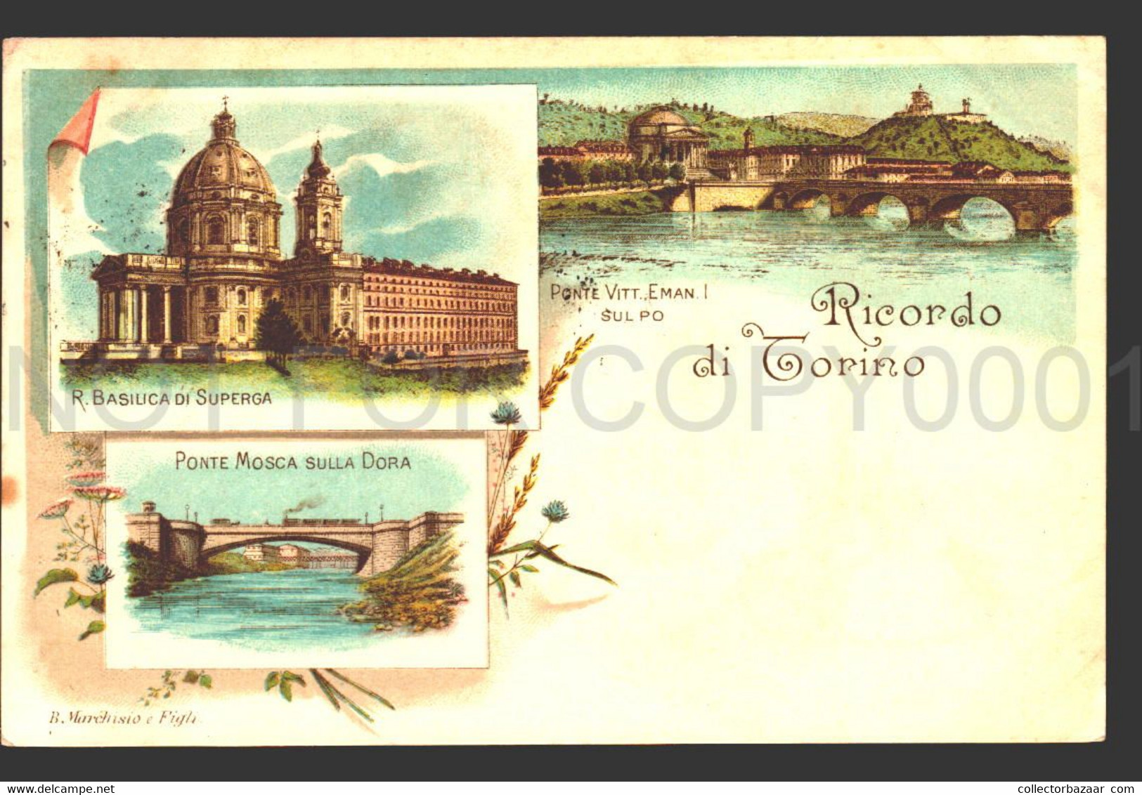 Cartolina Ricordo Di Torino - Vedute Diverse 1905 Ca Usata Gruss Aus Type  W6_409 - Ponts