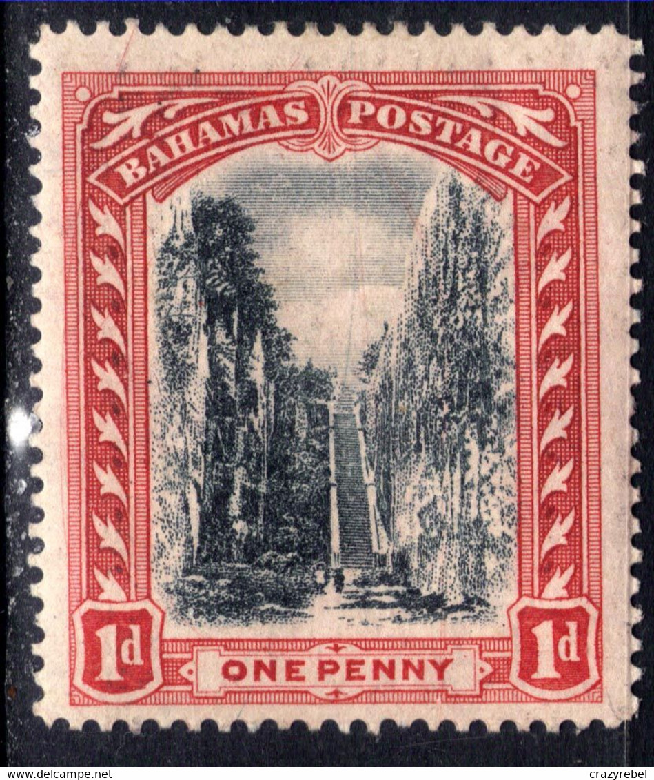 Bahamas 1911 - 19 KGV 1d Scarlet & Grey Black MM SG 75a ( M1379 ) - Other & Unclassified