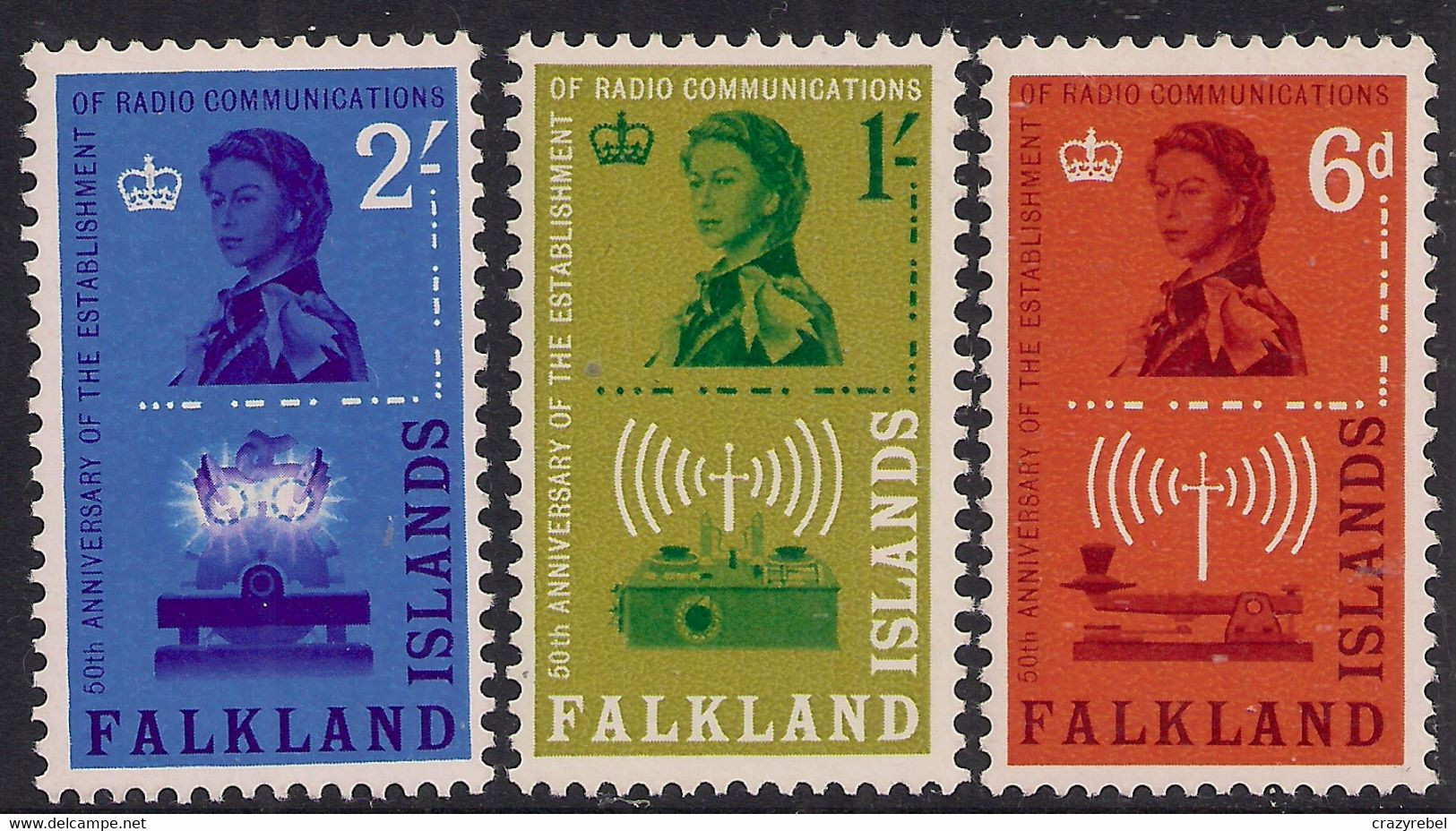 Falkland Islands 1962 QE2 Set 50th Anni.Radio Comms SG 208 - 10 Umm ( A1239 ) - Falkland Islands