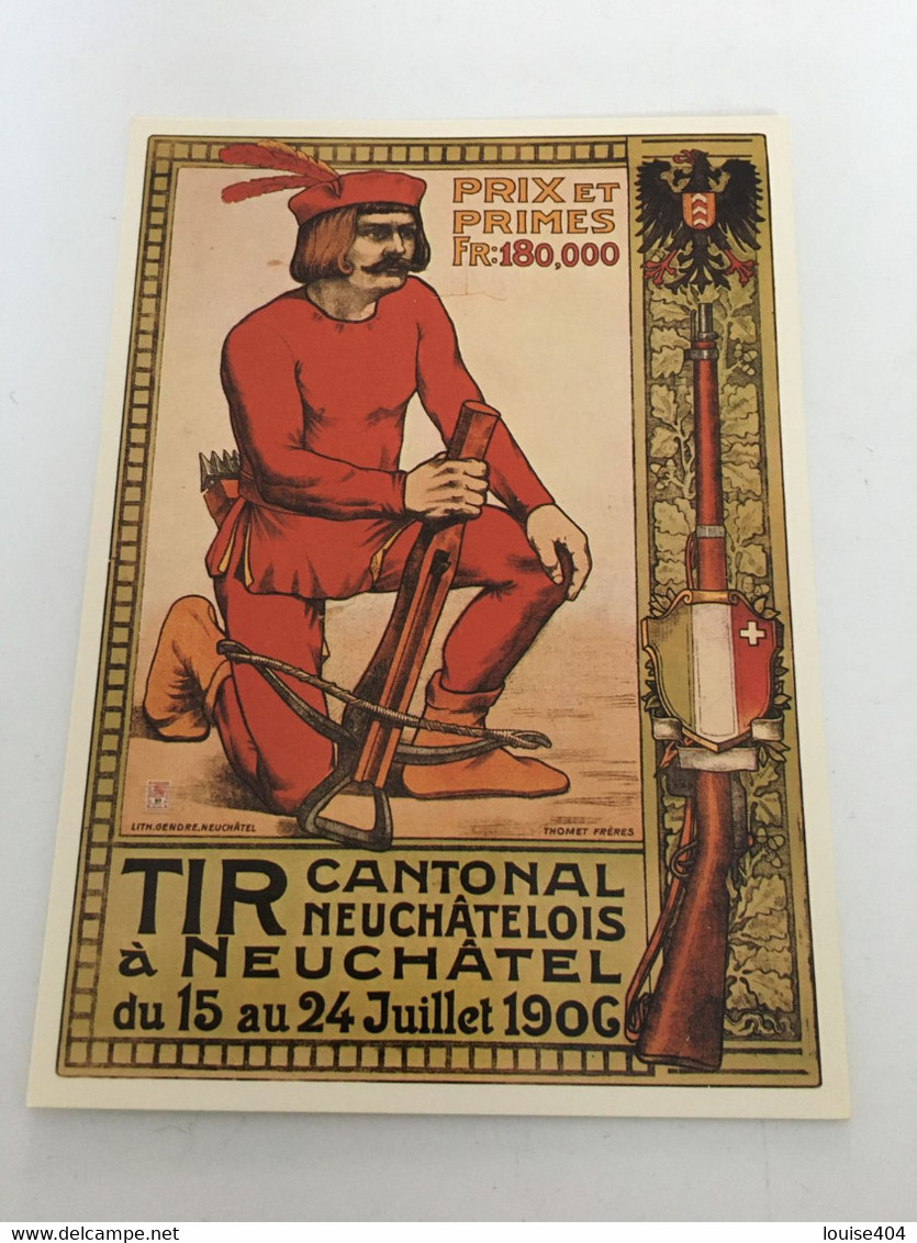 DE - Frère THOMET - Affiche Pour Tir Cantonal Nechâtelois 1906 - Tir à L'Arc