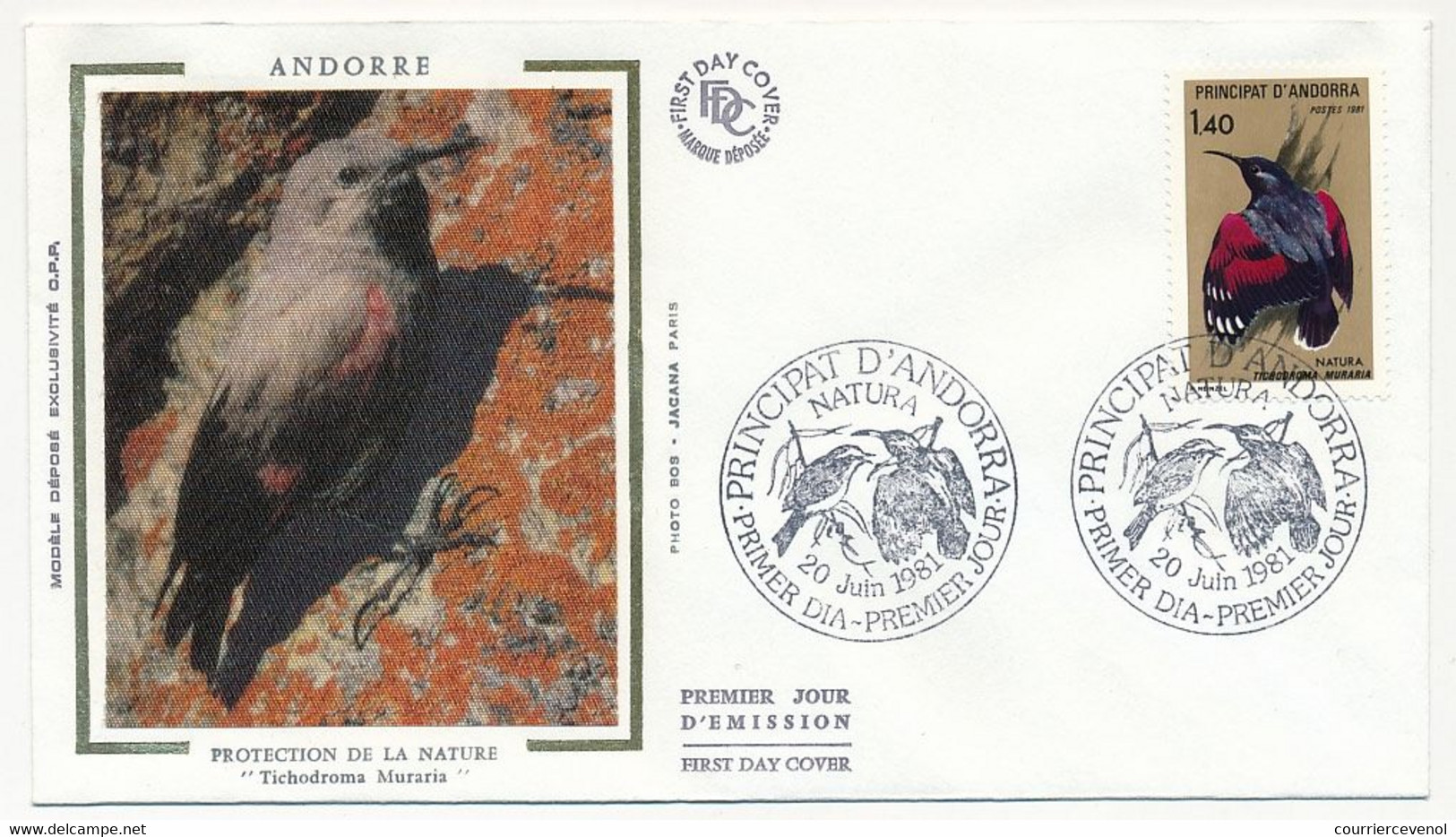 ANDORRE - 2 Env FDC Soie  => Protection Nature - 1,20 Et 1,40 "Natura" 20 Juin 1981 - Principat D'Andorra - FDC