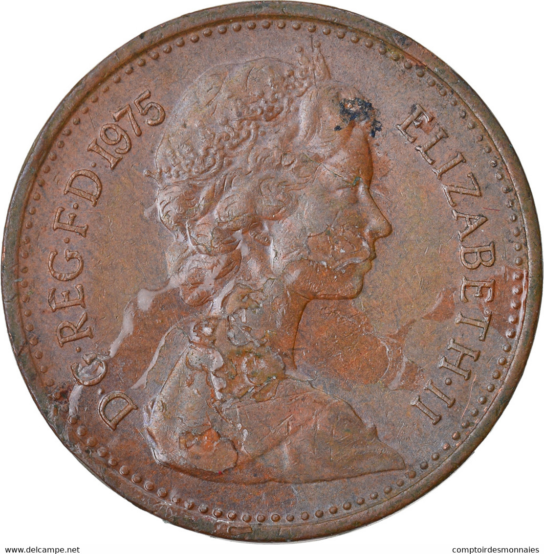 Monnaie, Grande-Bretagne, Elizabeth II, 1/2 New Penny, 1975, TB, Bronze, KM:914 - 1/2 Penny & 1/2 New Penny