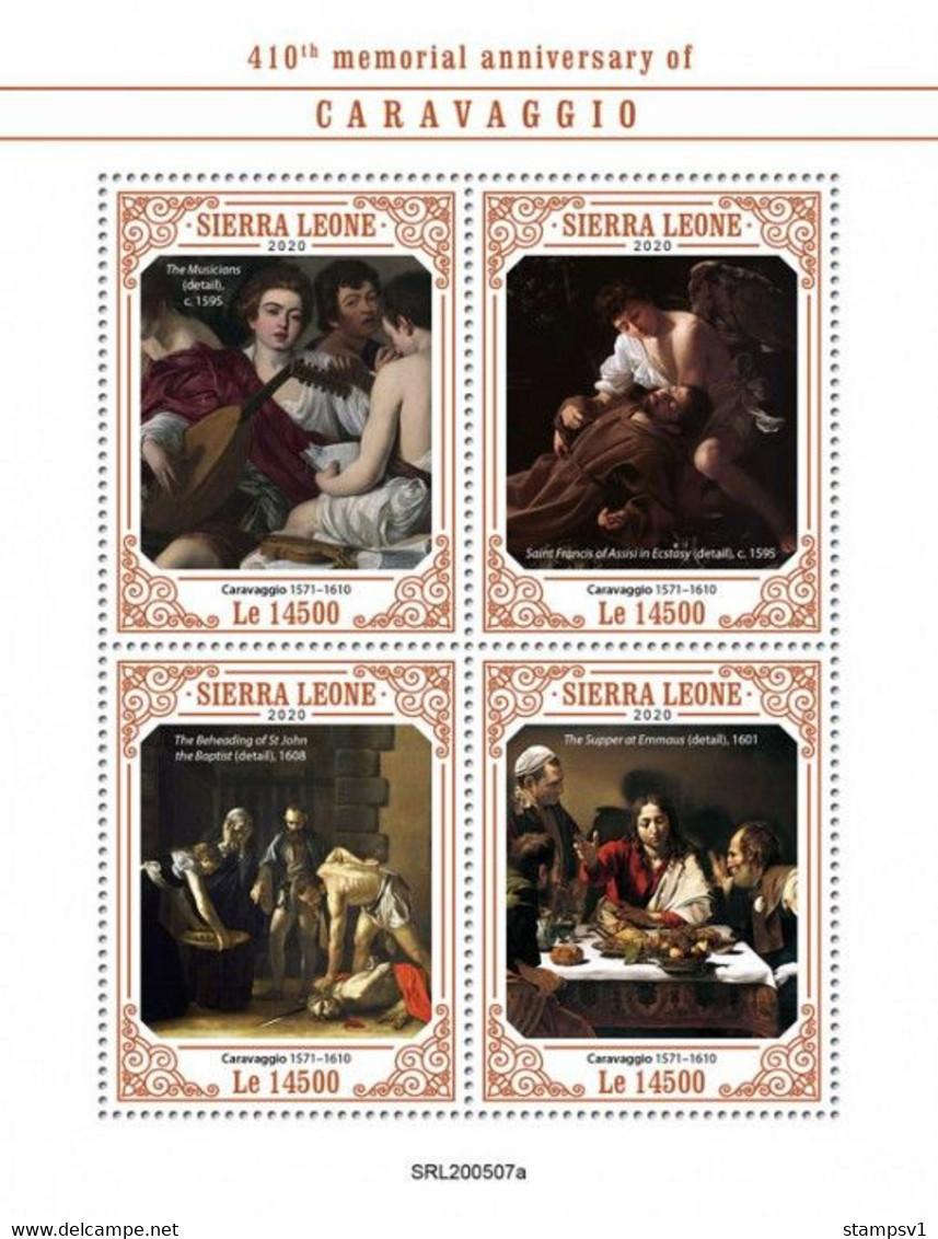 Sierra Leone. 2020 410th Memorial Anniversary Of Caravaggio. (507a) OFFICIAL ISSUE - Altri & Non Classificati