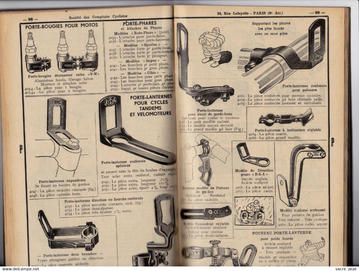 SOCIETE DES COMPTOIRS CYCLISTES-1939-40-fournitures Générales Avec Tarifs - Matériel Et Accessoires