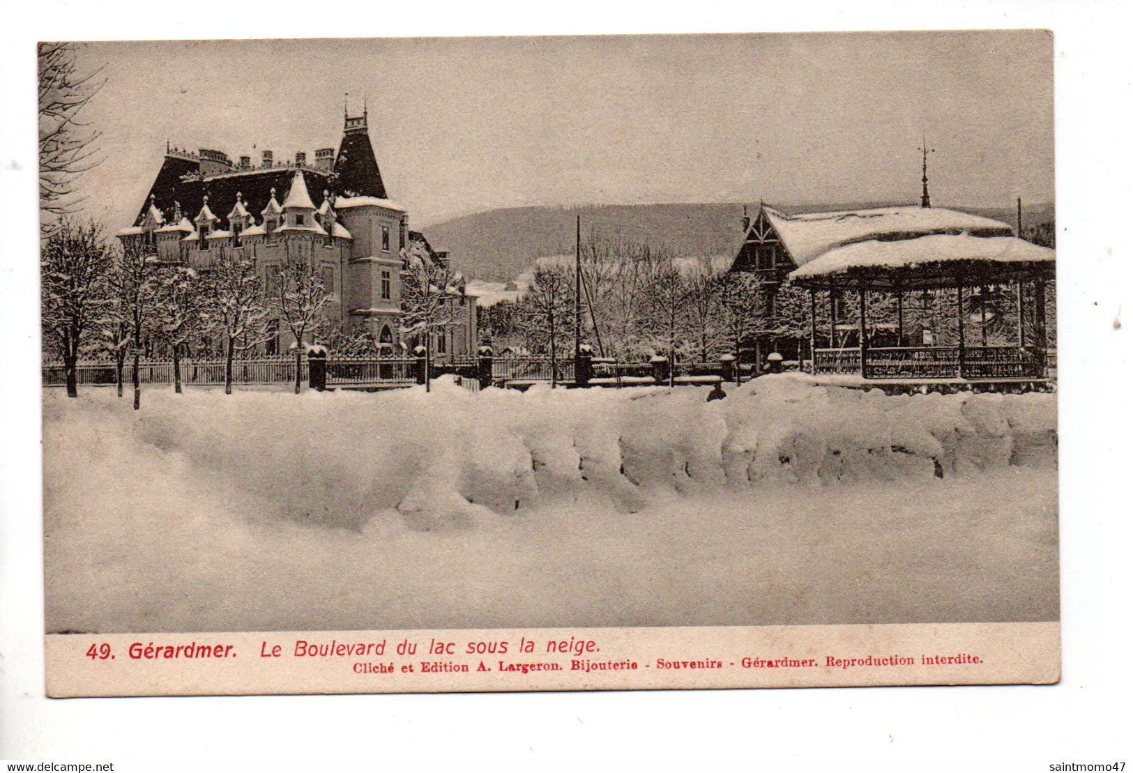 88 - GÉRARDMER . LE BOULEVARD DU LAC SOUS LA NEIGE - Réf. N°10692 - - Gerardmer