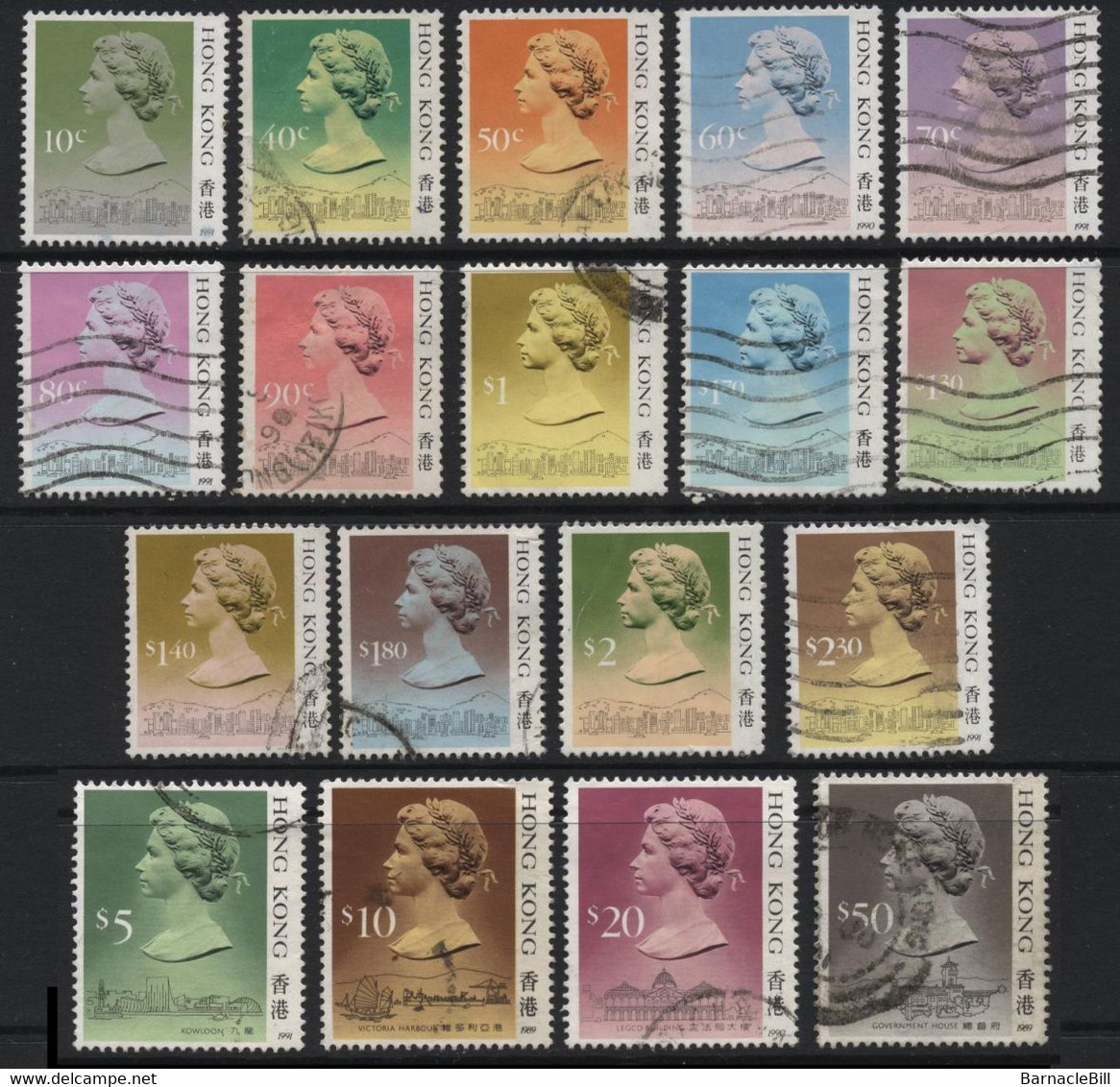 Hong Kong (13) 1987 Definitives. Selected Used Values. - Andere & Zonder Classificatie