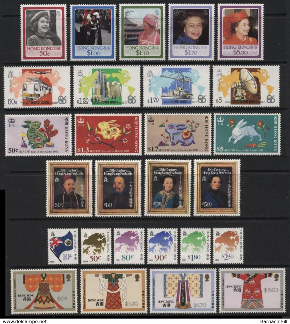 Hong Kong (14) 1986-1987 Commemoratives. 6 Different Sets. Mint. Hinged. - Otros & Sin Clasificación