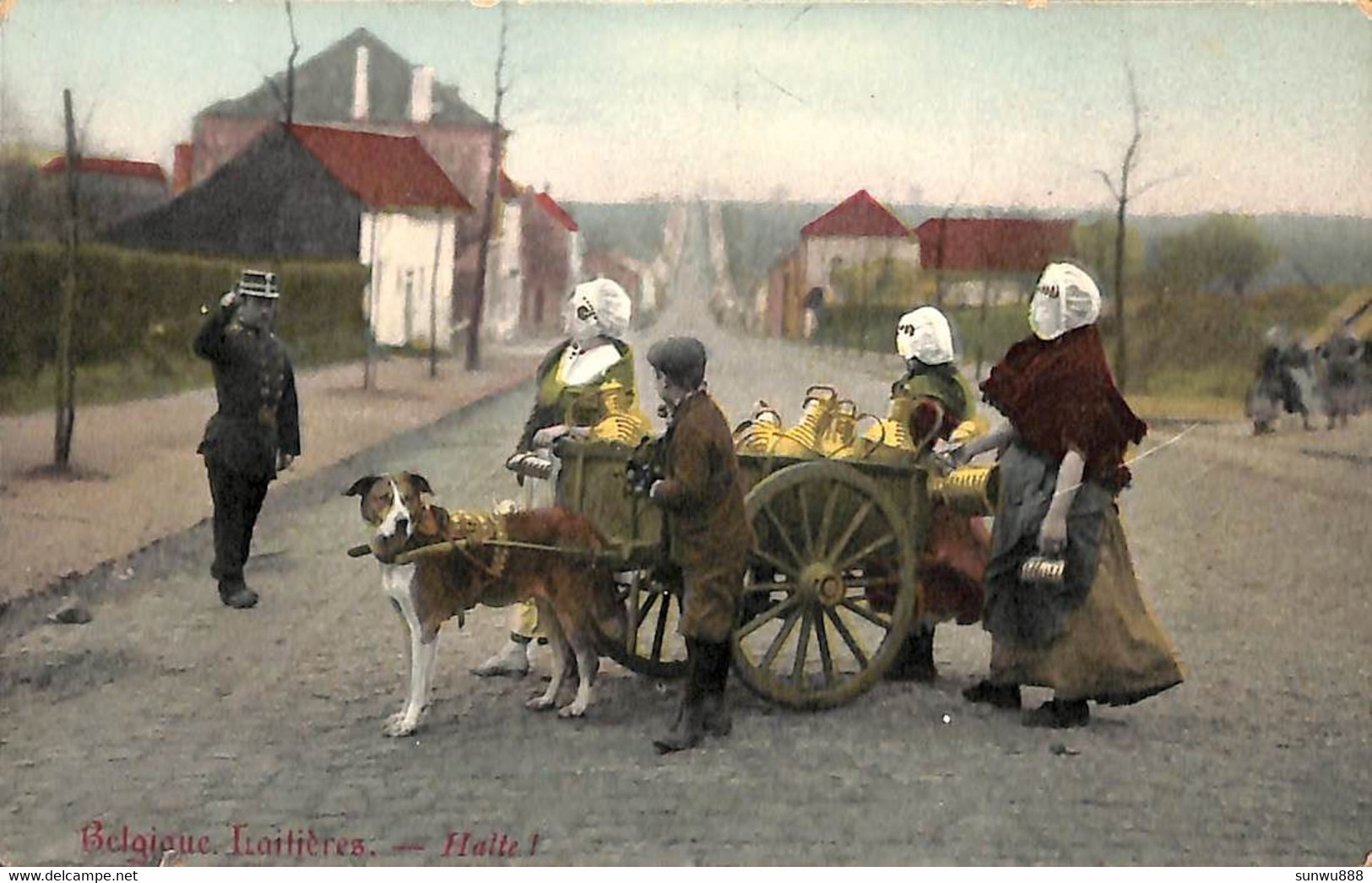 Laitière Flamande - Halte Agent Douane ? Animée Colorisée Attelage Chien (prix Fixe) - Venters