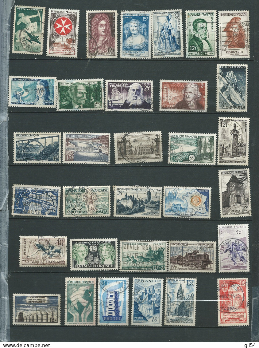 Lot 33 Timbres Oblitérés Années 50 ,   , Ect -cw35403 - Autres & Non Classés