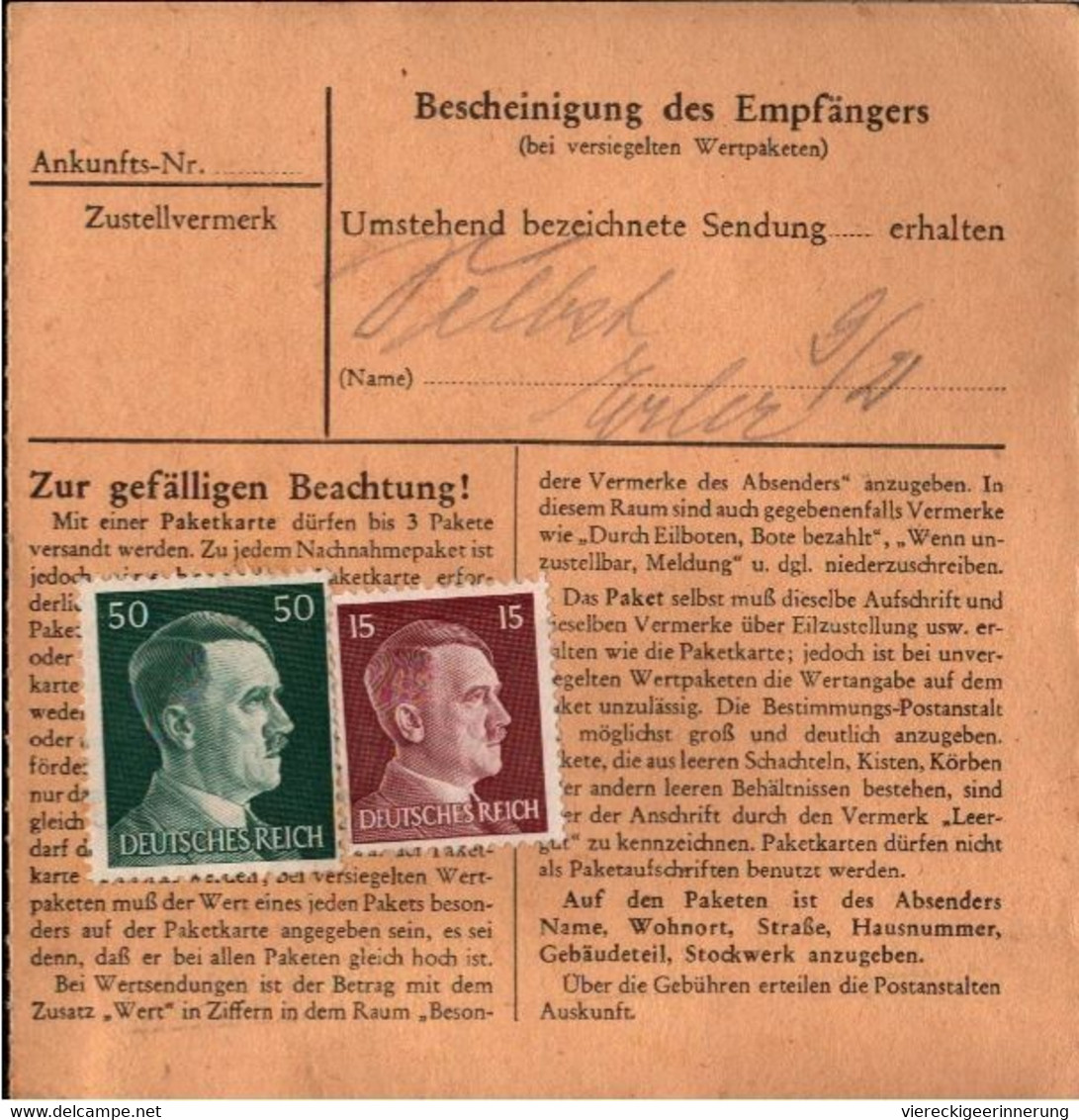 ! 1942 Gruol über Haigerloch Nach Leipzig, Paketkarte, Deutsches Reich, 3. Reich - Briefe U. Dokumente