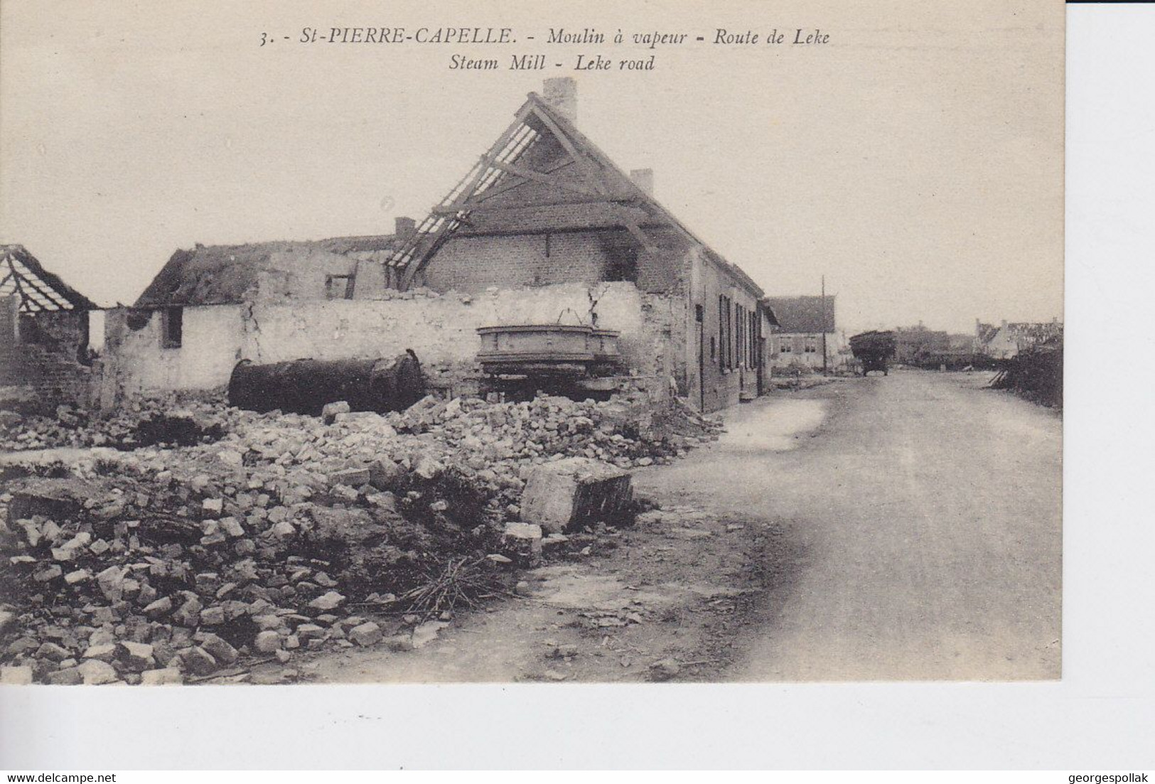 SINT-PIETERS-KAPELLE Cpa Non écrite 1910-1920. Moulin à Vapeur - Route De Leke. - Herne