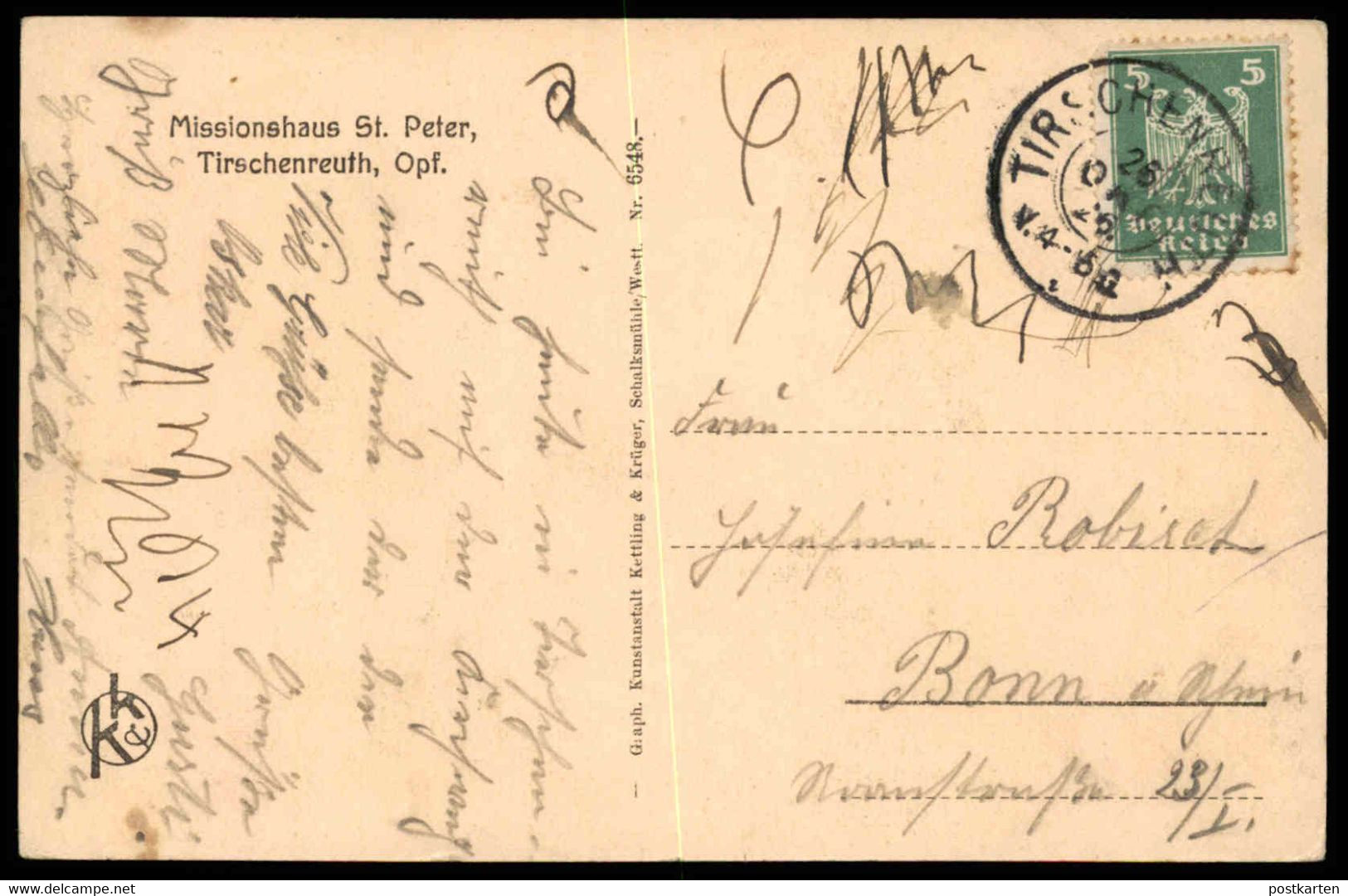 ALTE POSTKARTE MISSIONSHAUS ST. PETER BLICK VON DER LINDENALLEE TIRSCHENREUTH Cpa Postcard AK Ansichtskarte - Tirschenreuth