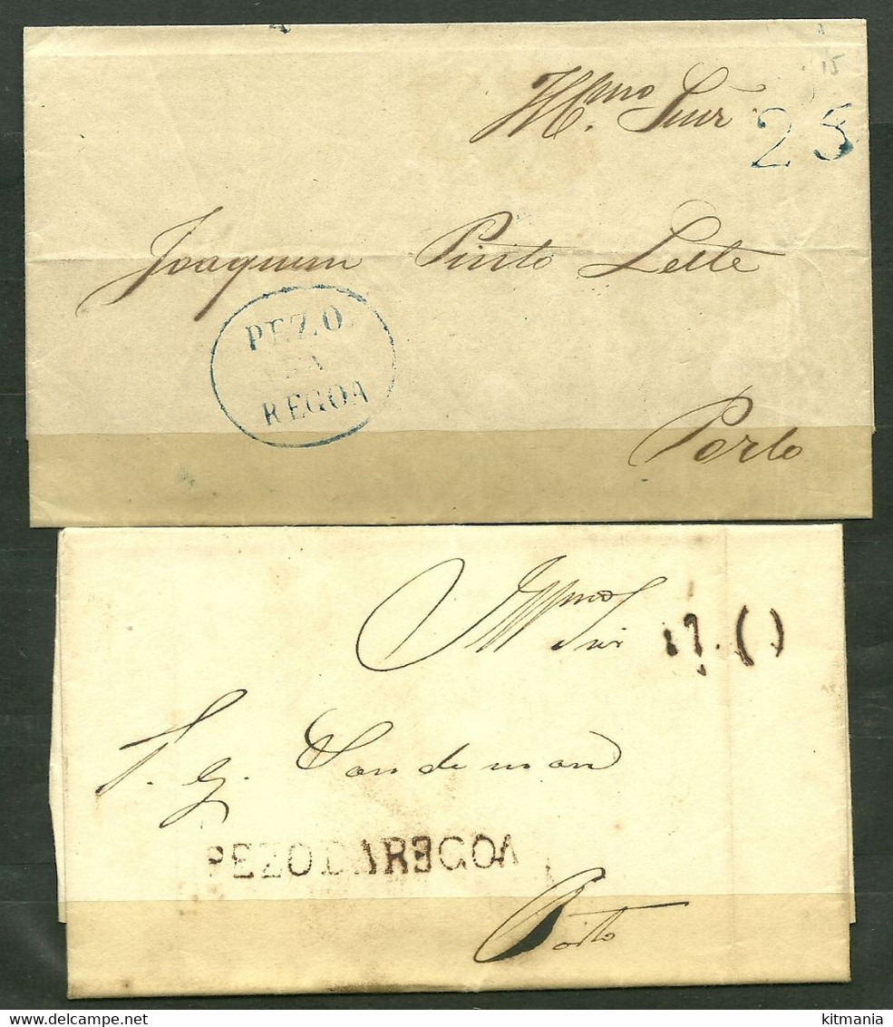 Portugal 2 Prephilatelic Letters Cancel "Pezo Da Regoa" - P1531 - ...-1853 Prefilatelia