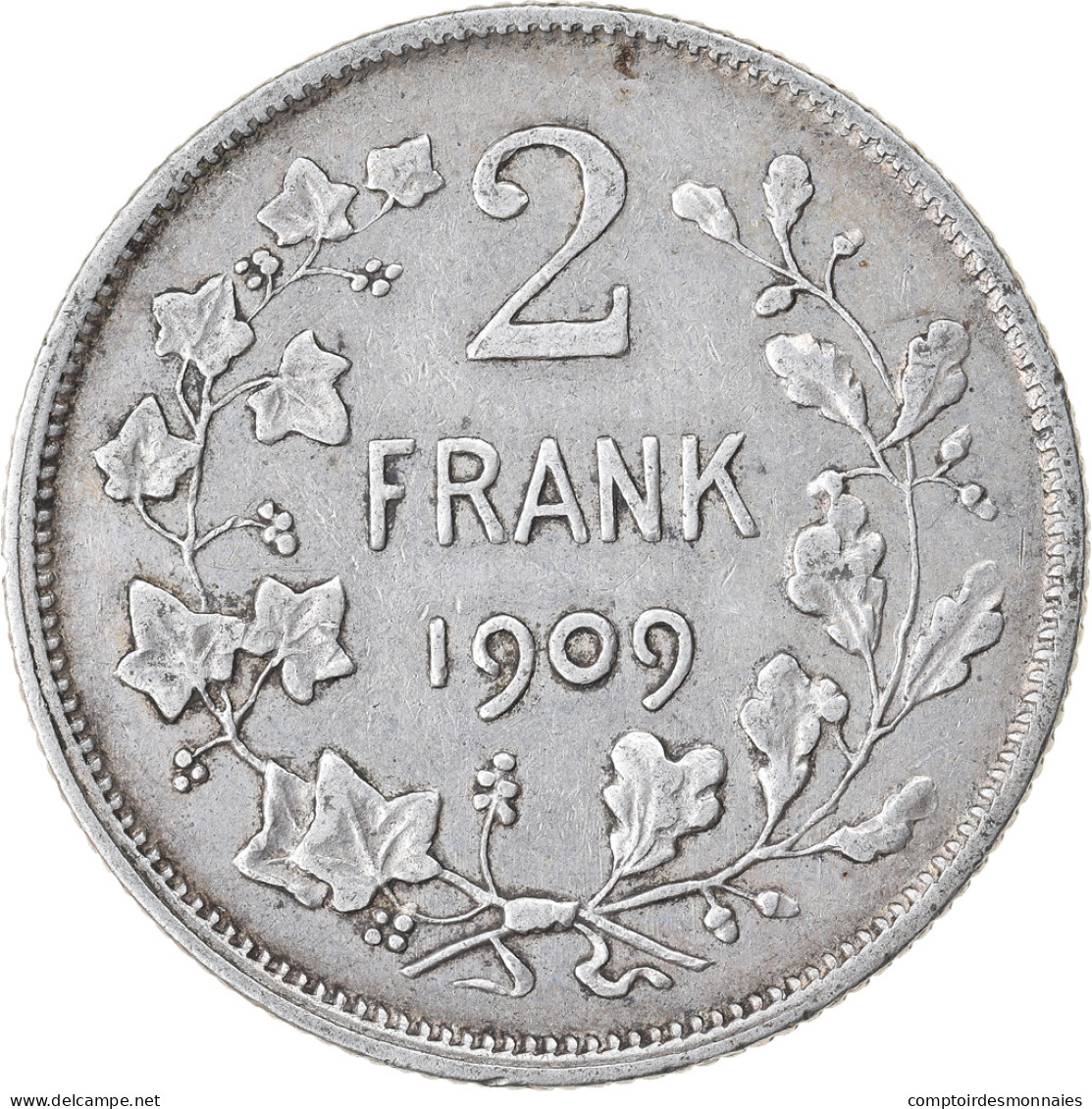 Monnaie, Belgique, Leopold II, 2 Francs, 2 Frank, 1909, TTB, Argent, KM:59 - 2 Frank