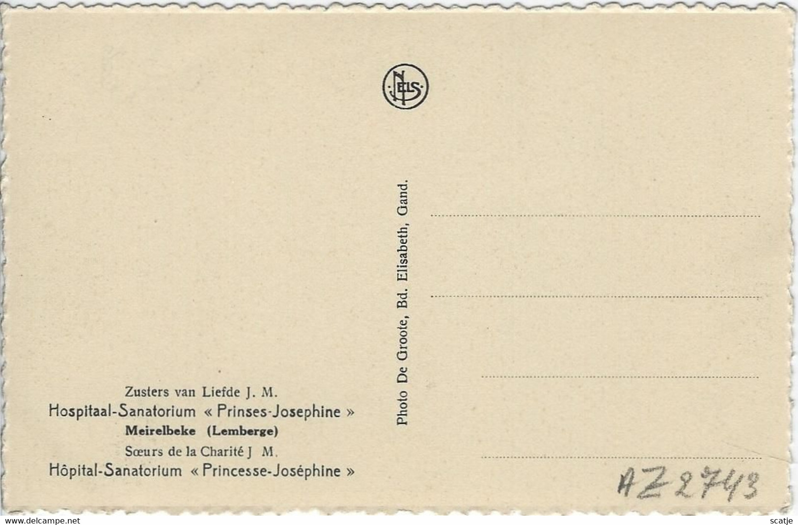 Meirelbeke   -   Zusters Van Liefde J.M.   -   Hôpital-Sanatorium   Princesse-Joséphine - Merelbeke