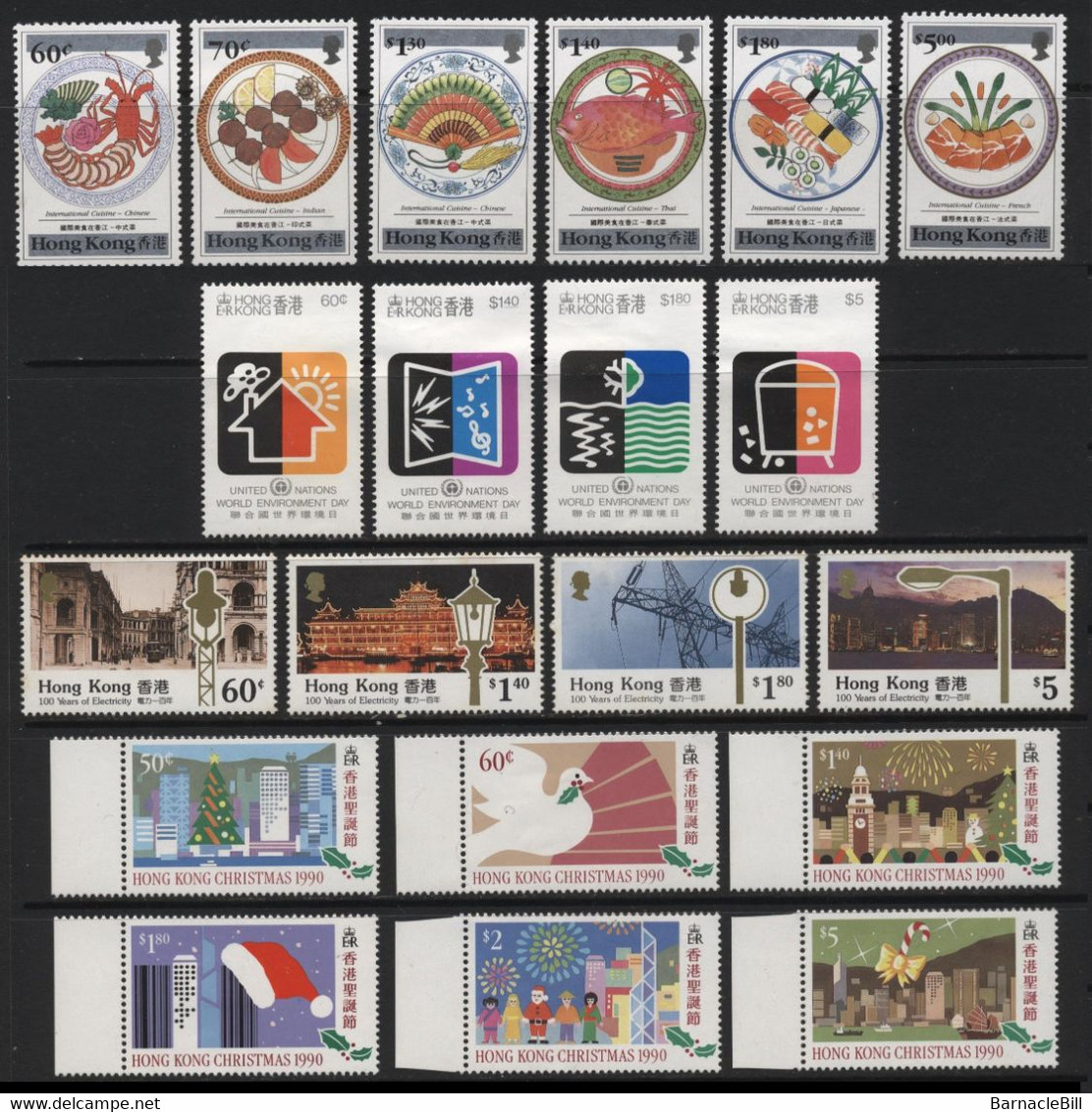 Hong Kong (17) 1990-1991 6 Different Sets. Mint. Hinged. - Altri & Non Classificati