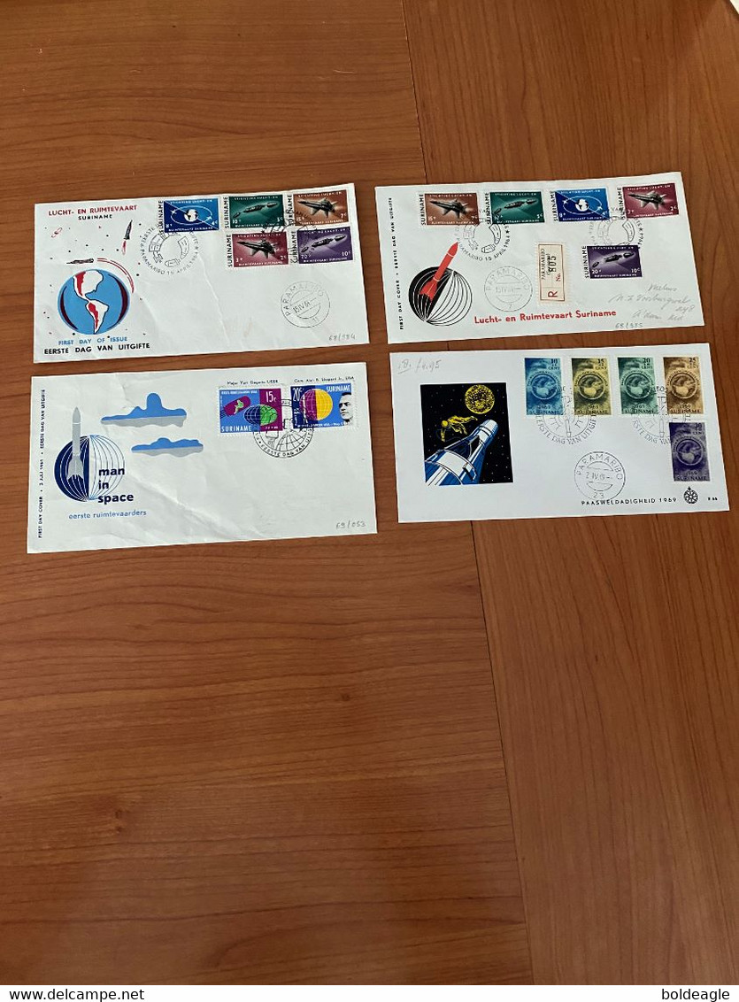 SURINAME - LOT DE 4 ENVELOPPES ESPACE -  ( Voire Scan )  Port Offert - Zuid-Amerika