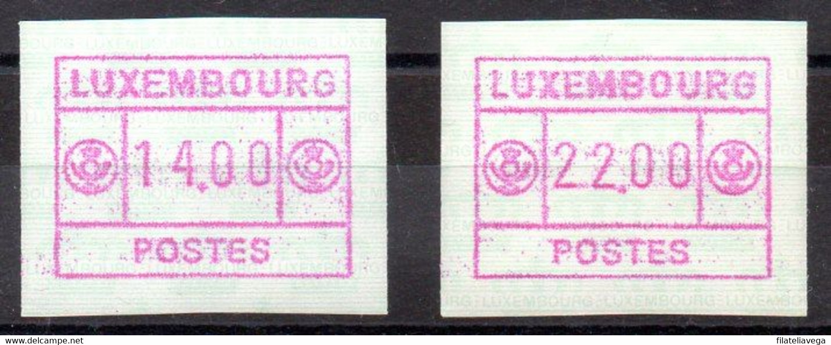 Luxemburgo Serie Distribución N ºYvert 2 ** (2 Valores) - Vignettes D'affranchissement