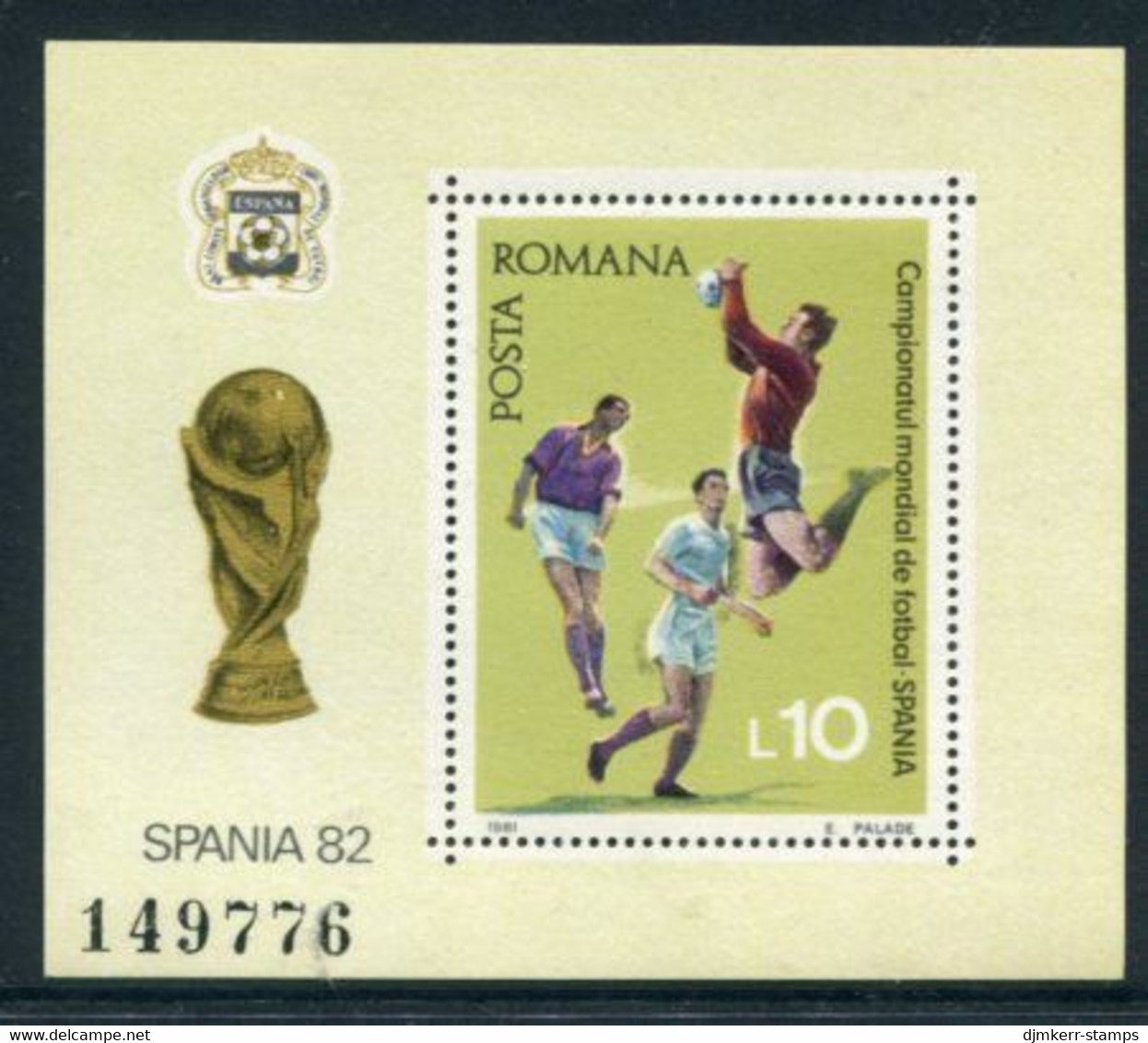 ROMANIA 1981 Football World Cup Block MNH / ** .  Michel Block 184 - Blocs-feuillets