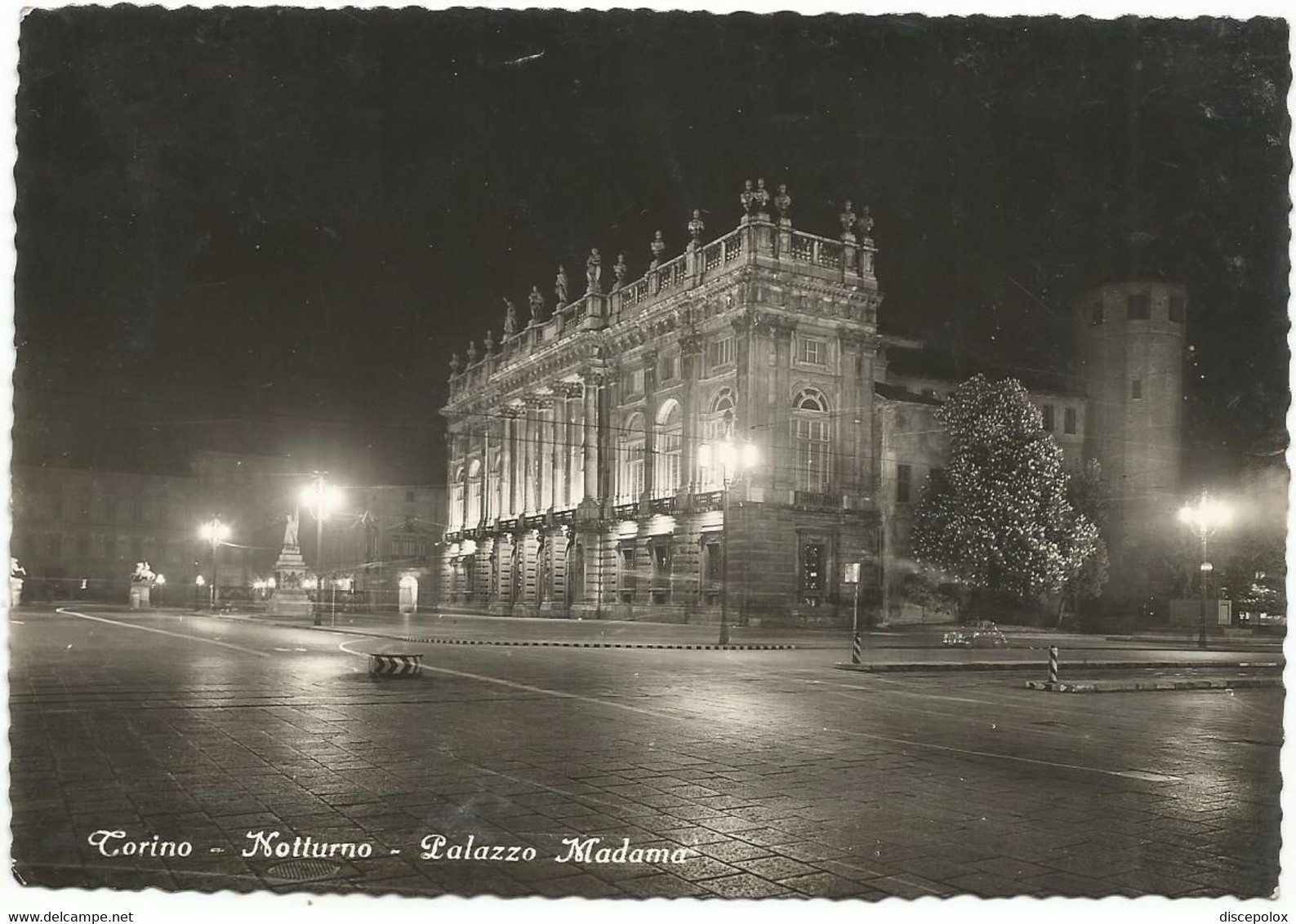 O3920 Torino - Palazzo Madam - Notturno Notte Nuit Night Nacht Noche / Viaggiata 1953 - Palazzo Madama