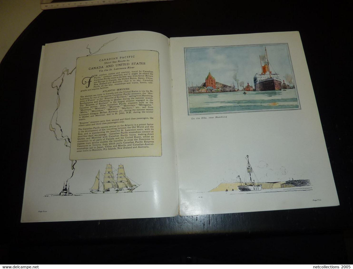 CATALOGUE DE CANADIAN PACIFIC DE 1924 - AGREMENTE DE 12 REPRODUCTIONS DE NORMAN WILKINSON - BATEAU SHIP PAQUEBOT (DOC-B) - Trasporti