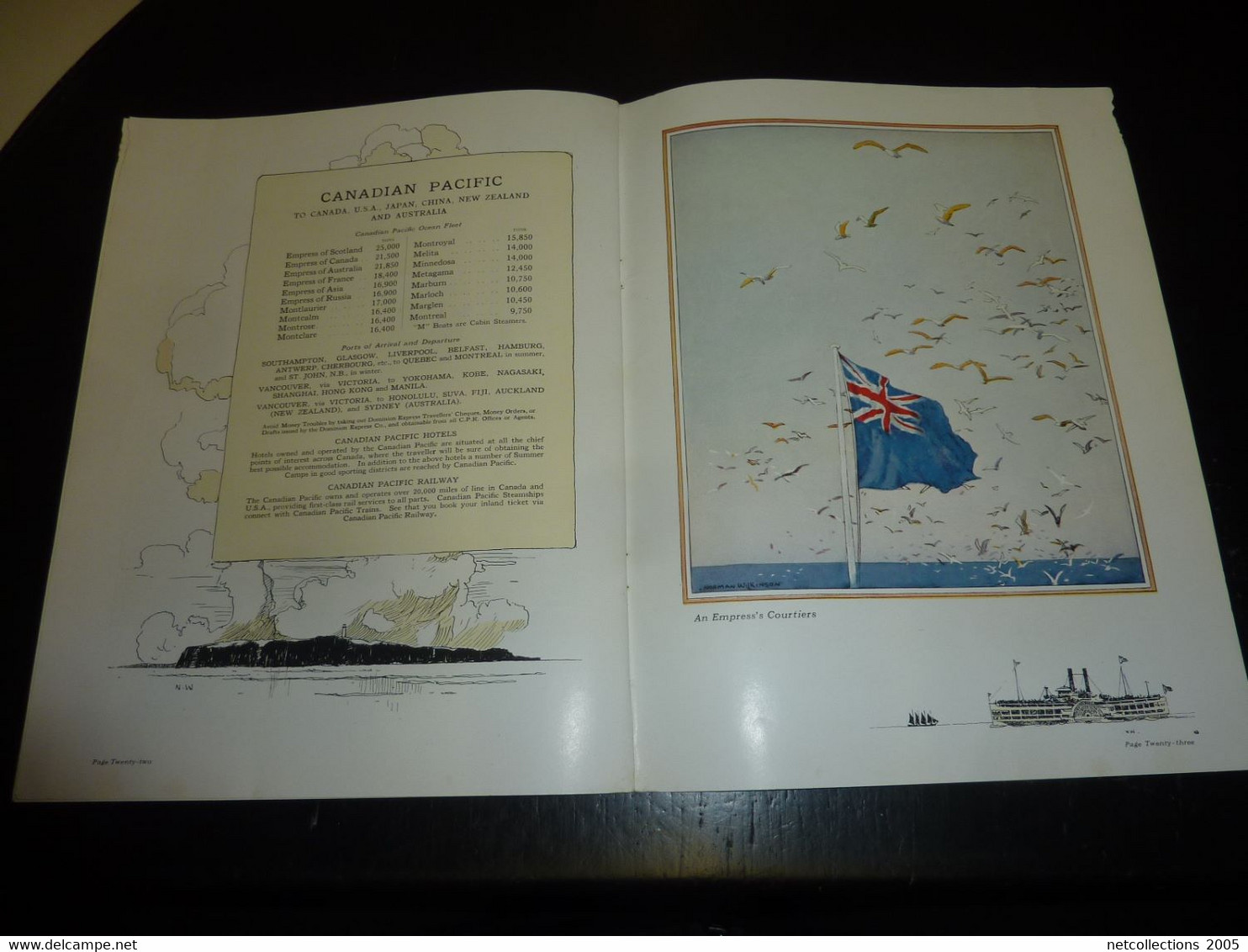 CATALOGUE DE CANADIAN PACIFIC DE 1924 - AGREMENTE DE 12 REPRODUCTIONS DE NORMAN WILKINSON - BATEAU SHIP PAQUEBOT (DOC-B)