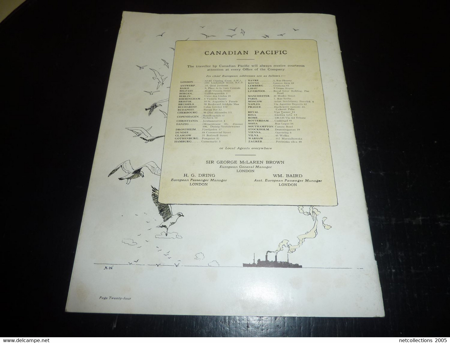 CATALOGUE DE CANADIAN PACIFIC DE 1924 - AGREMENTE DE 12 REPRODUCTIONS DE NORMAN WILKINSON - BATEAU SHIP PAQUEBOT (DOC-B)