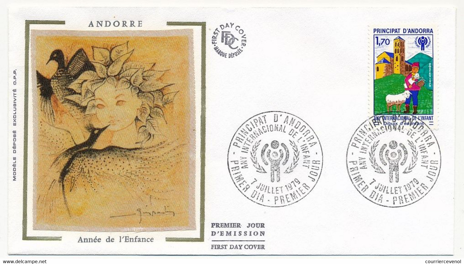 ANDORRE - Enveloppe FDC Soie => 1,70 F Any Internacional De L'infant - 7/7/1979 - Principat D'Andorra - FDC