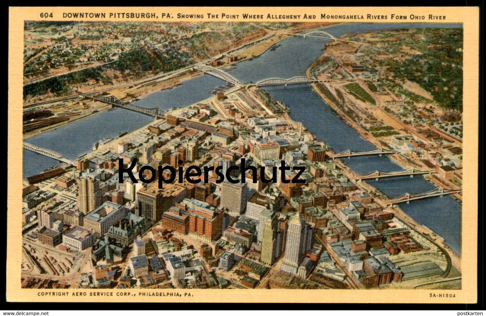 ALTE POSTKARTE DOWNTOWN PITTSBURGH PA POINT OF ALLEGHENY MONONGAMELA RIVERS FORM OHIO RIVER Postcard Cpa Ansichtskarte - Pittsburgh