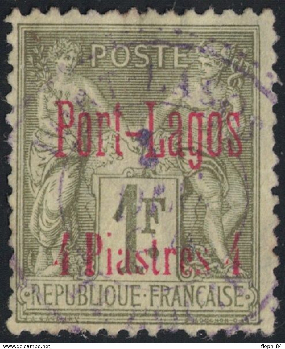 PORT LAGOS - SAGE - 1F AVEC SURCHARGE N°6 - OBLITERATION PORT LAGOS - COTE 110€. - Used Stamps