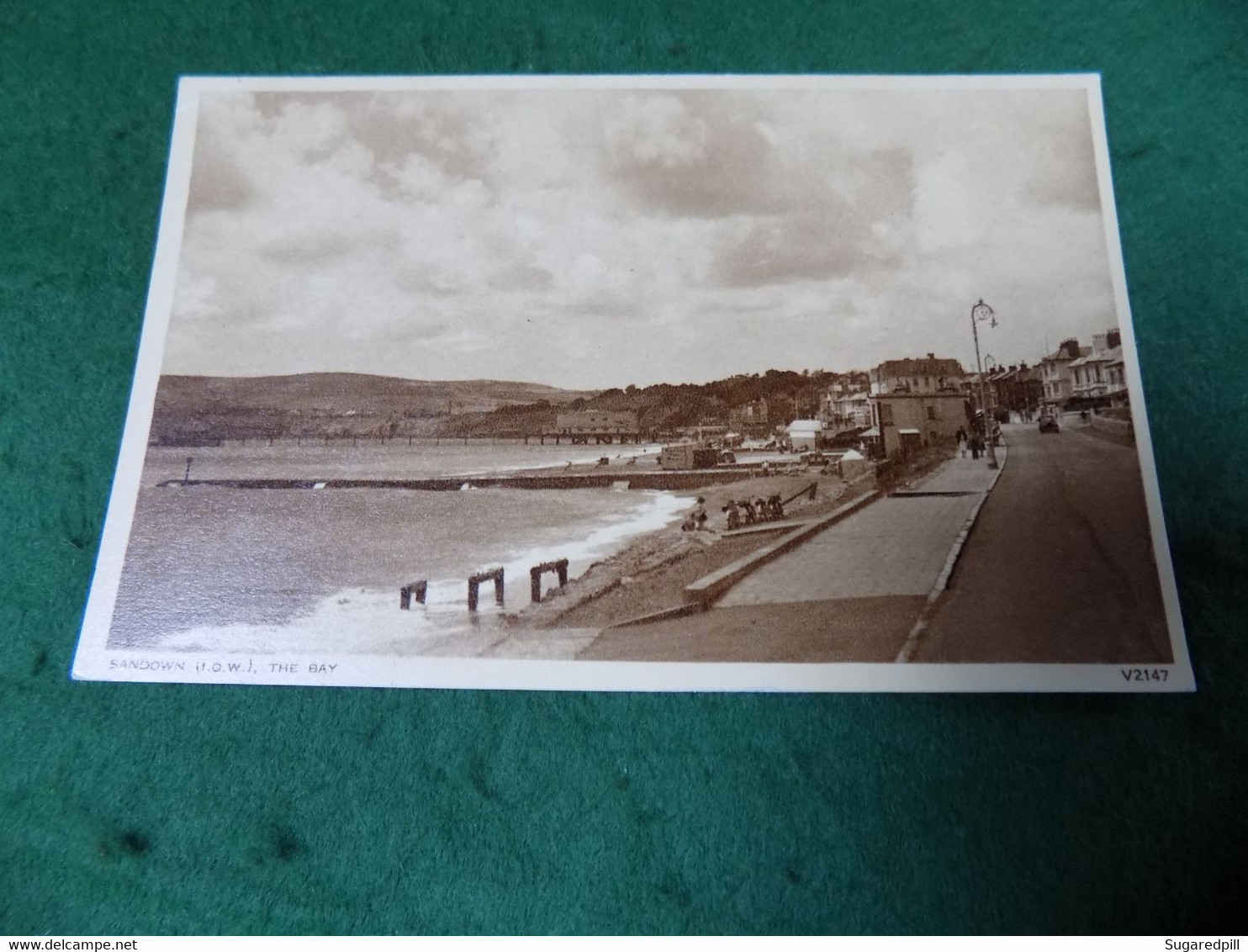 VINTAGE EUROPE UK: ISLE Of WIGHT SANDOWN The Bay Sepia Photochrom - Sandown