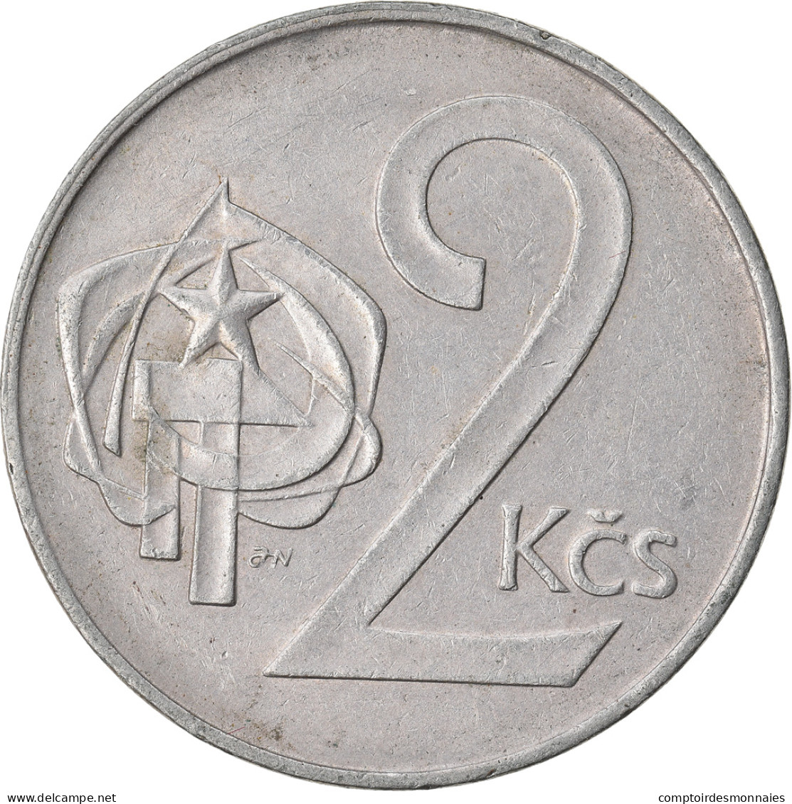 Monnaie, Tchécoslovaquie, 2 Koruny, 1989, TTB, Copper-nickel, KM:75 - Czechoslovakia