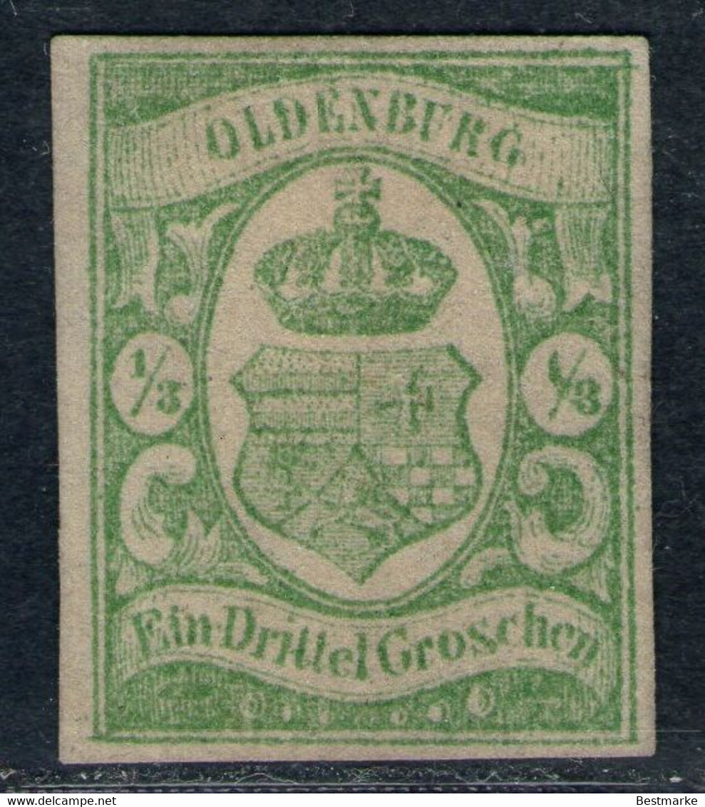 1/3 Groschen Blaugrün - Oldenburg Nr. 10 A Ungebraucht Mit Gummierung - Kabinett - Oldenbourg