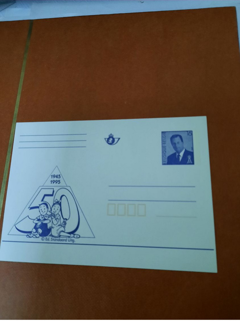 Gele Briefkaart Suske En Wiske 50 Jaar 16 Frank - Briefkaarten 1951-..