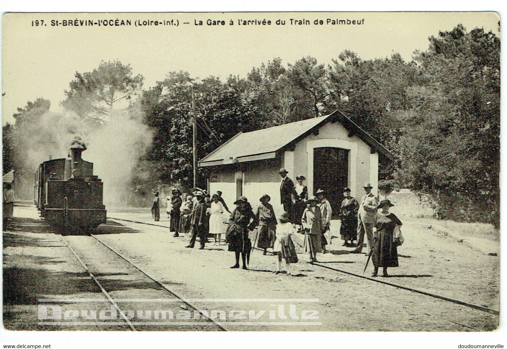 44 - CPA - ST BREVIN L'OCEAN - Gare - Arrivée Du Train De Paimbeuf - Locomotive - Train Vapeur - SNCF  ***BELLE CARTE*** - Saint-Brevin-l'Océan