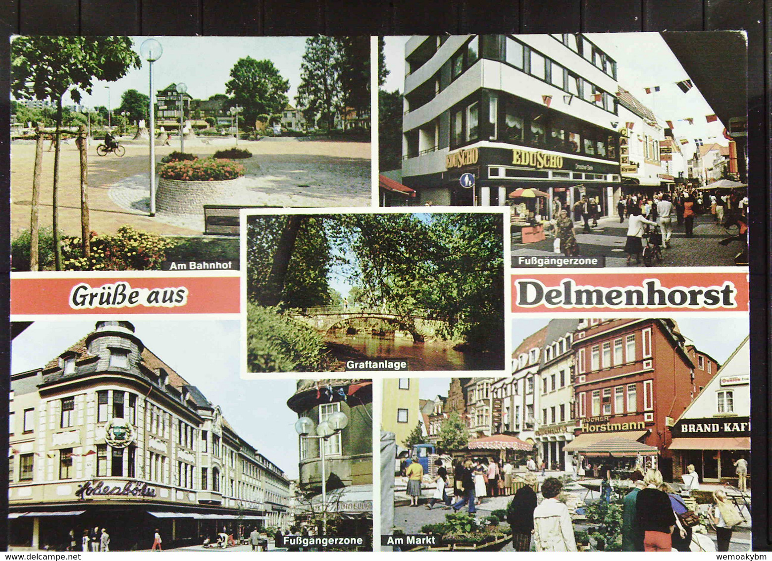 Ansichtskarte Von Delmenhorst Mit Bahnhof, Fußgängerzone, Am Markt Und Graftanlage Um 1970 - Delmenhorst