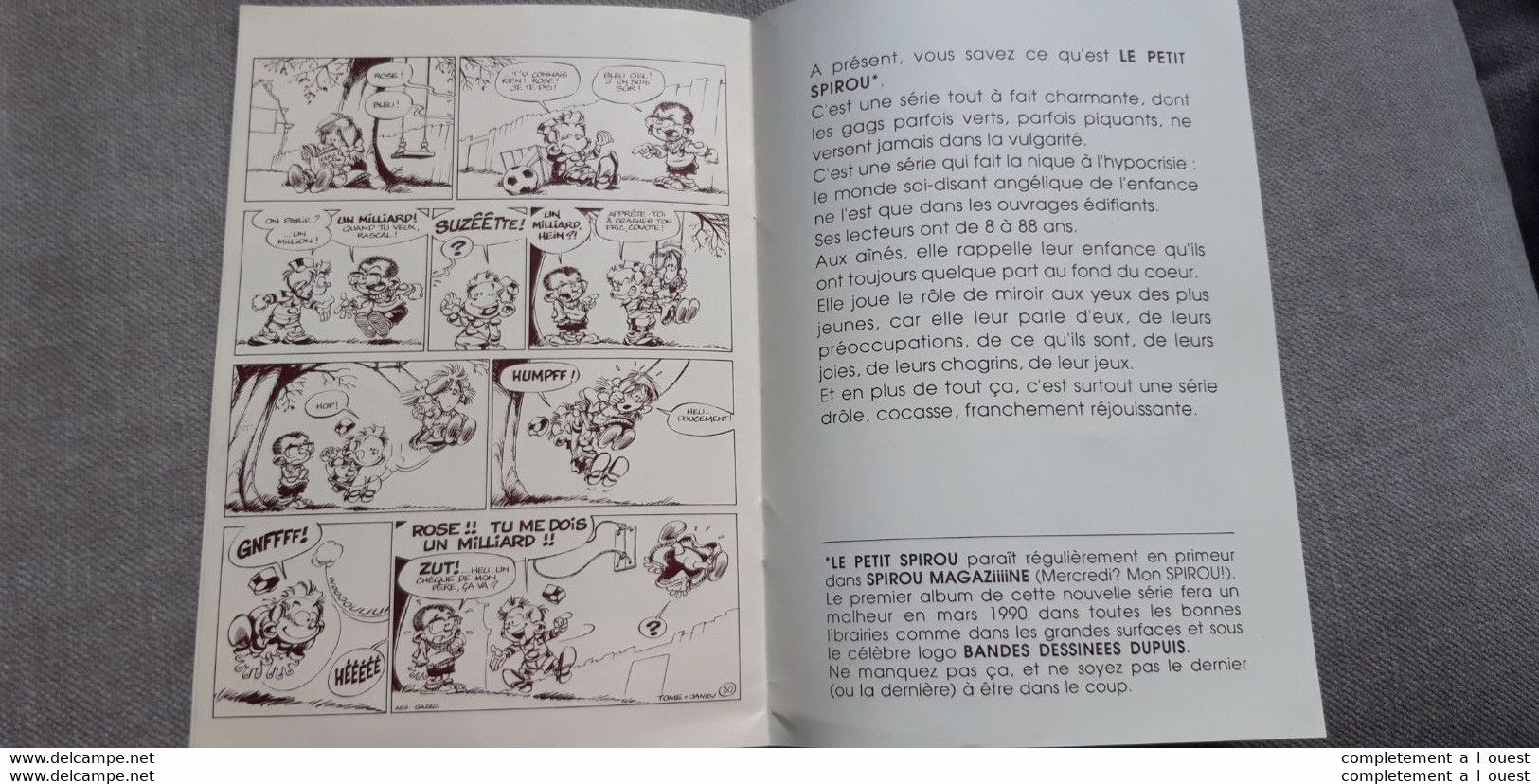 TOUT, TOUT, TOUT, ABSOLUMENT TOUT SUR LE PETIT SPIROU dossier de presse 1990 Tome Janry Franquin