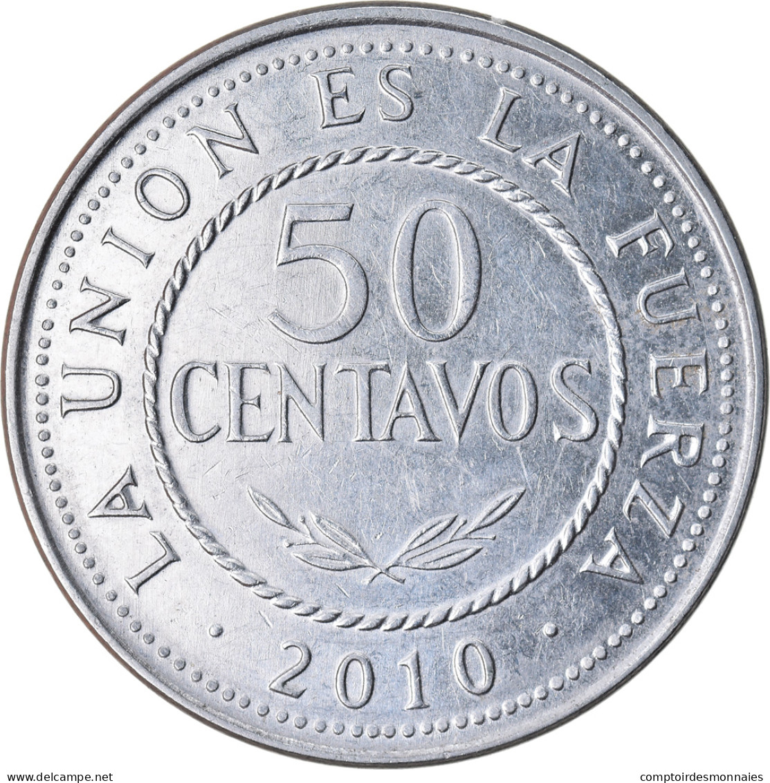 Monnaie, Bolivie, 50 Centavos, 2010, TTB, Stainless Steel, KM:216 - Bolivie