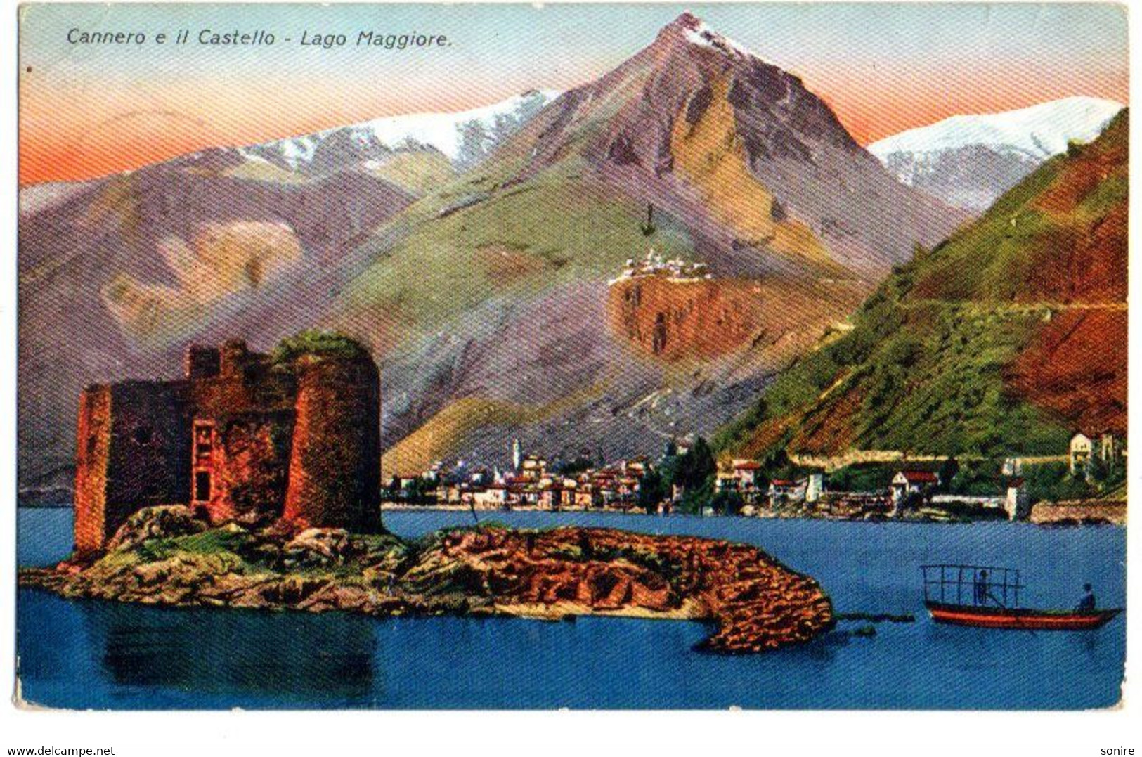 CANNERO E IL CASTELLO - LAGO MAGGIORE - ANNULLO CANNERO - VG 1923 FP - C609 - Verbania