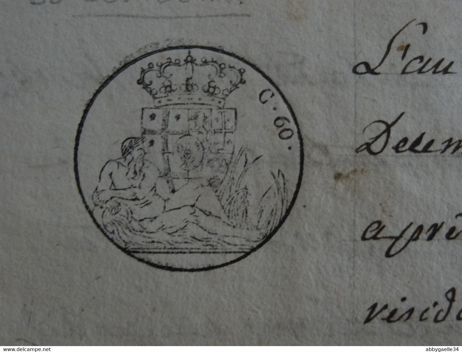 1820 Papier Timbré De SARDES De 60 Centesimi Bonneville (Haute-Savoie) 3 Feuilles - Seals Of Generality