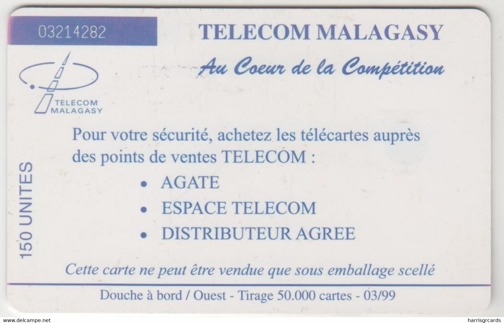 MADAGASCAR - Having A Shower ,03/99, 150 U, Tirage 50.000, Used - Madagaskar