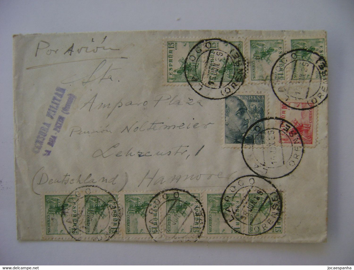 SPAIN / ESPANA - LETTER SENT FROM LAROCO (ORENSE) TO GERMANY STAMP MILITARY CENSORSHIP IN 1939 IN THE STATE - Usados