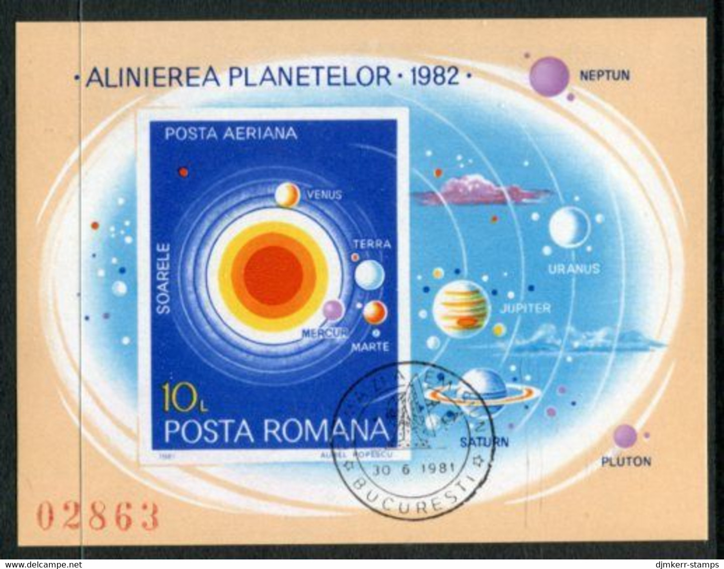 ROMANIA 1981 Planetary Conjuctions Block Used .  Michel Block 182 - Oblitérés