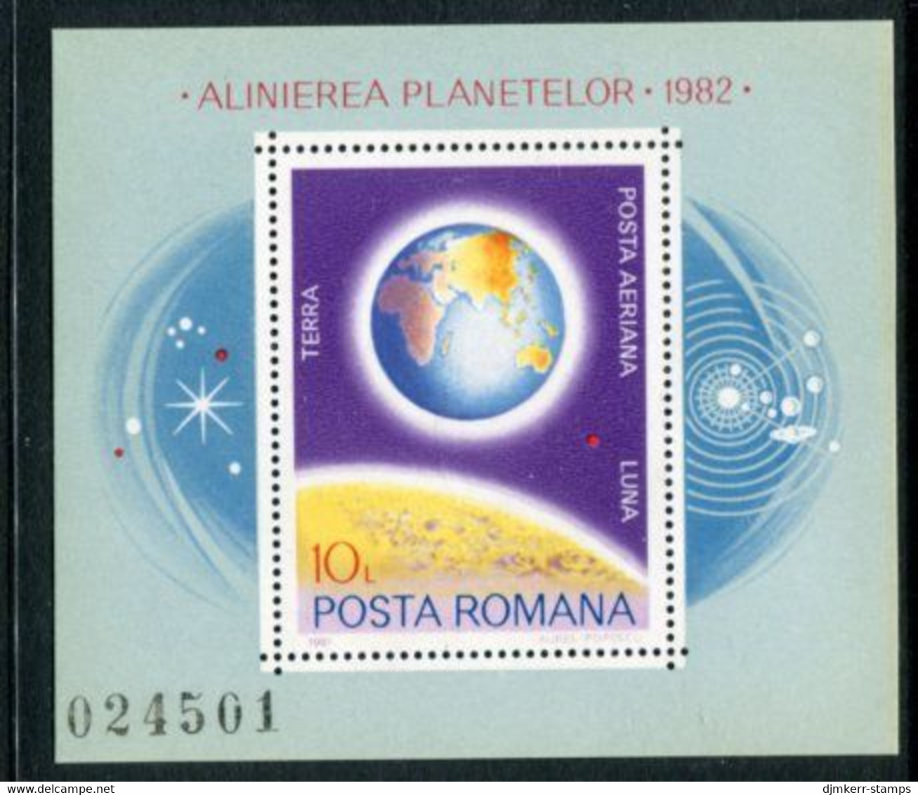 ROMANIA 1981 Planetary Conjuctions Block MNH / ** .  Michel Block 181 - Blocks & Kleinbögen
