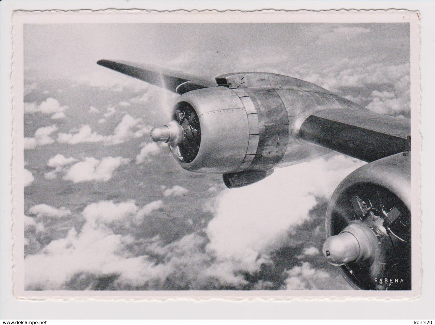 Vintage Rppc Sabena Belgium World Airlines Engines Douglas Dc-4 Aircraft - 1919-1938: Entre Guerres